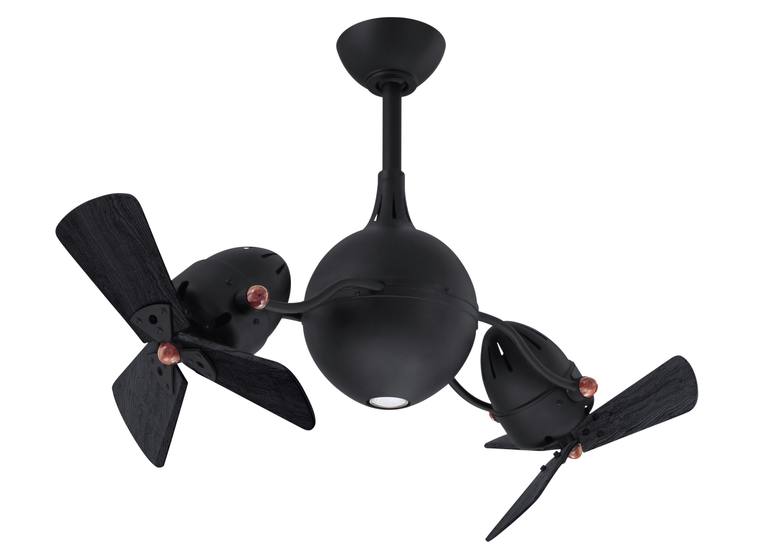 Acqua ceiling fan in matte black with matte black blades