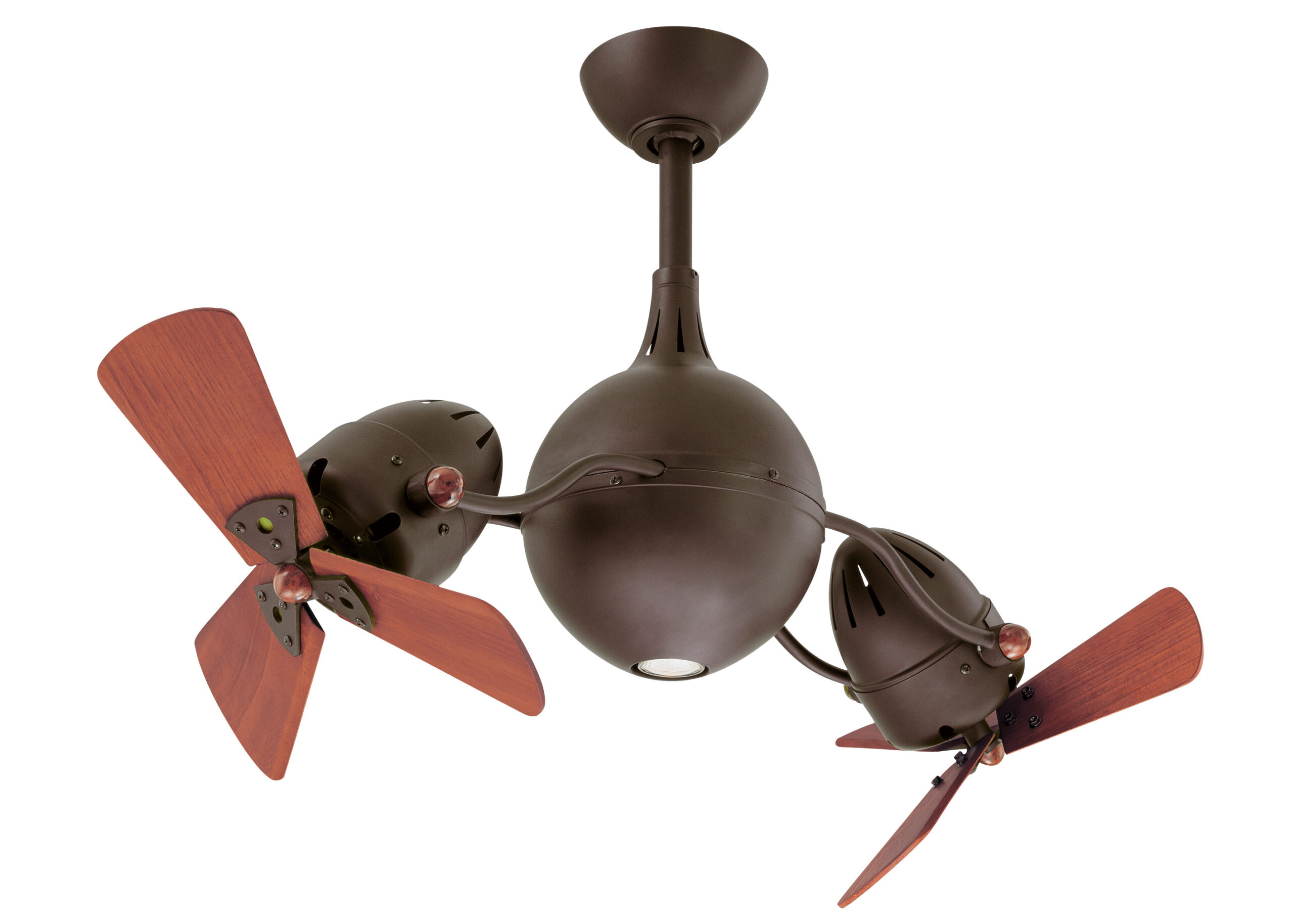 Acqua Rotational Ceiling Fan in Textured Bronze with Mahogany Blades