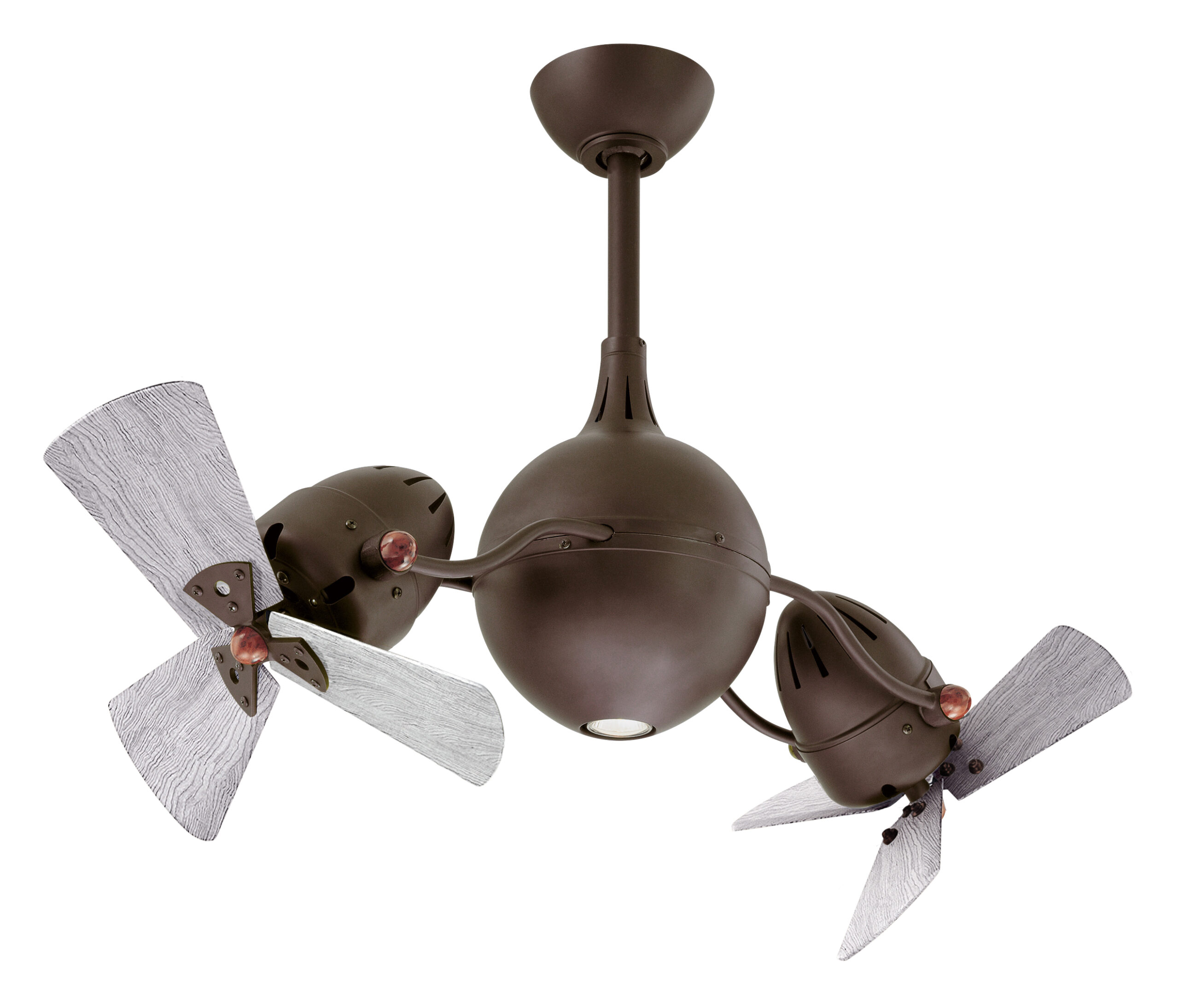 Acqua Rotational Ceiling Fan in Textured Bronze with Barn Wood Blades