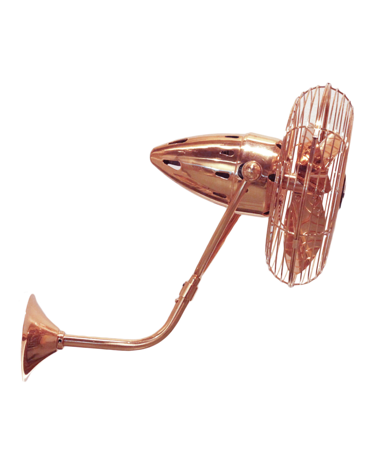 Bruna Parede Wall Fan in Polished Copper Finish Made by Matthews Fan Company