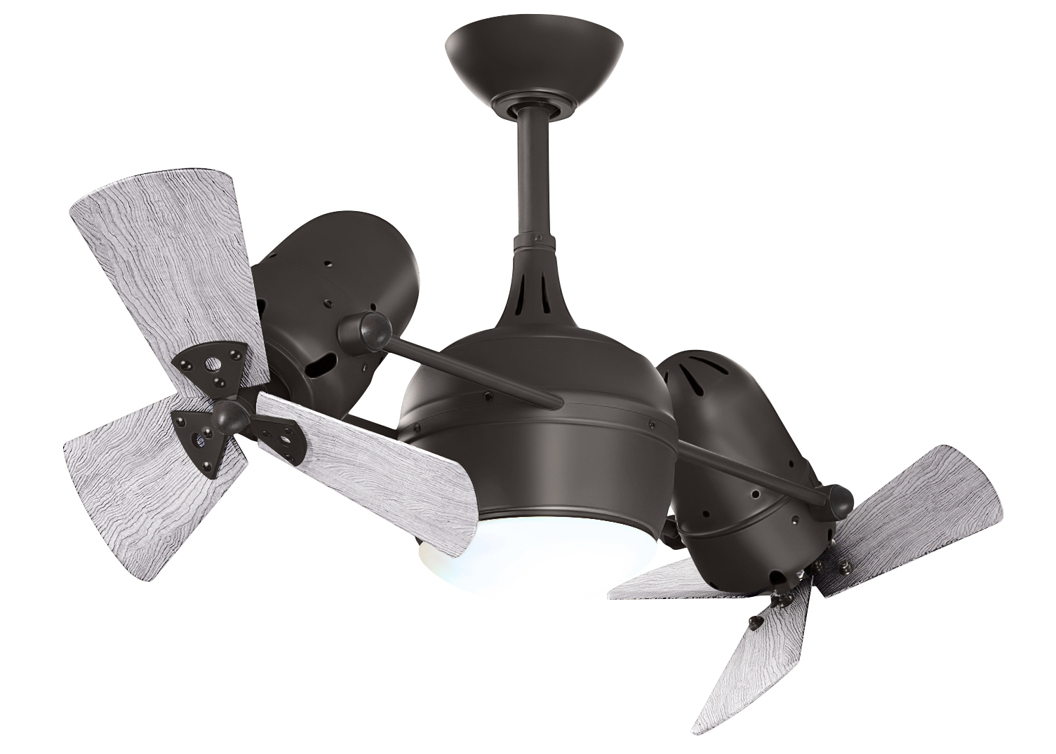 Dagny-LK Rotational Fan in Textured Bronze with Barn Wood Blades