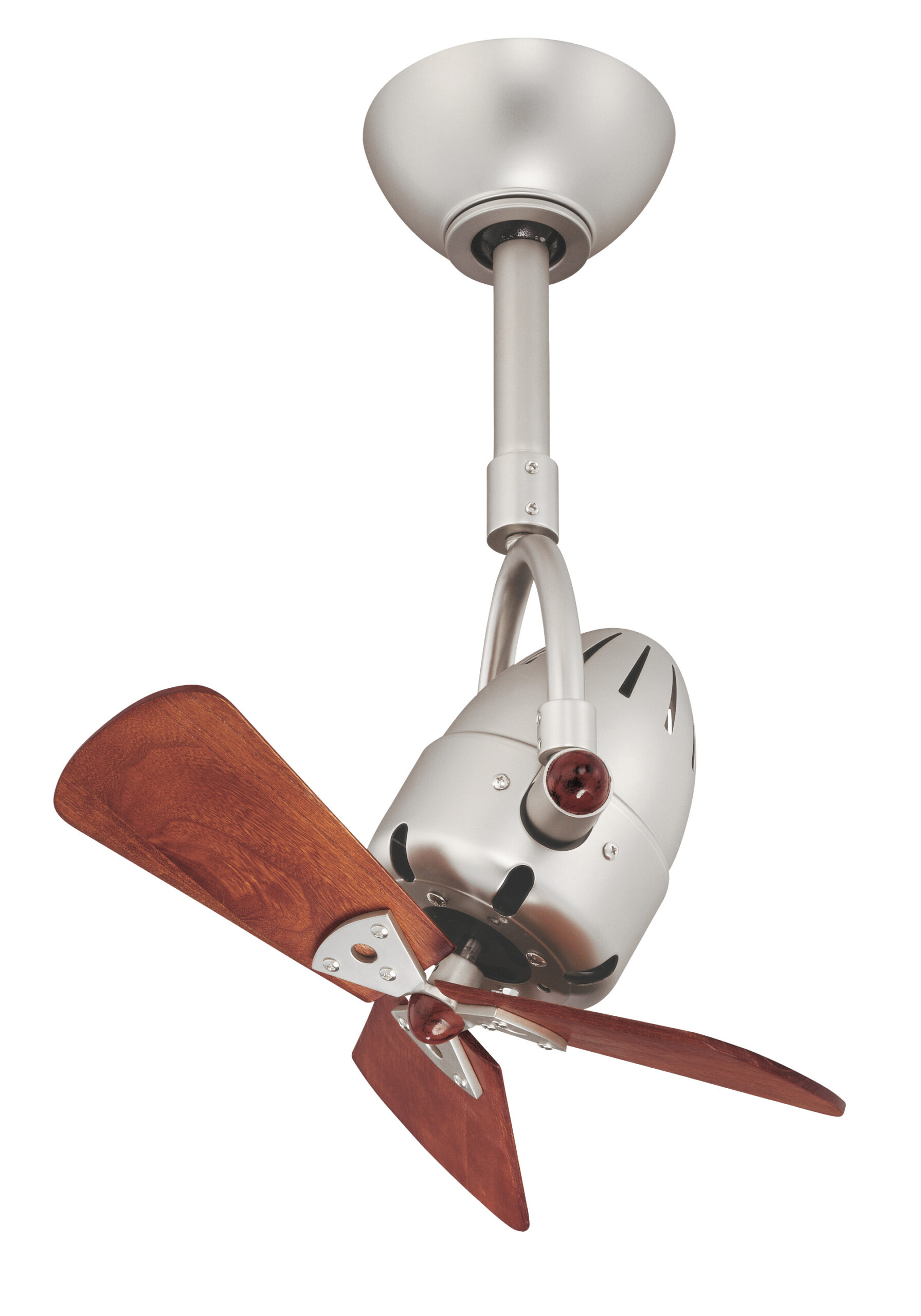Diane ceiling fan in Brushed Nickel with Mahogany wood blades