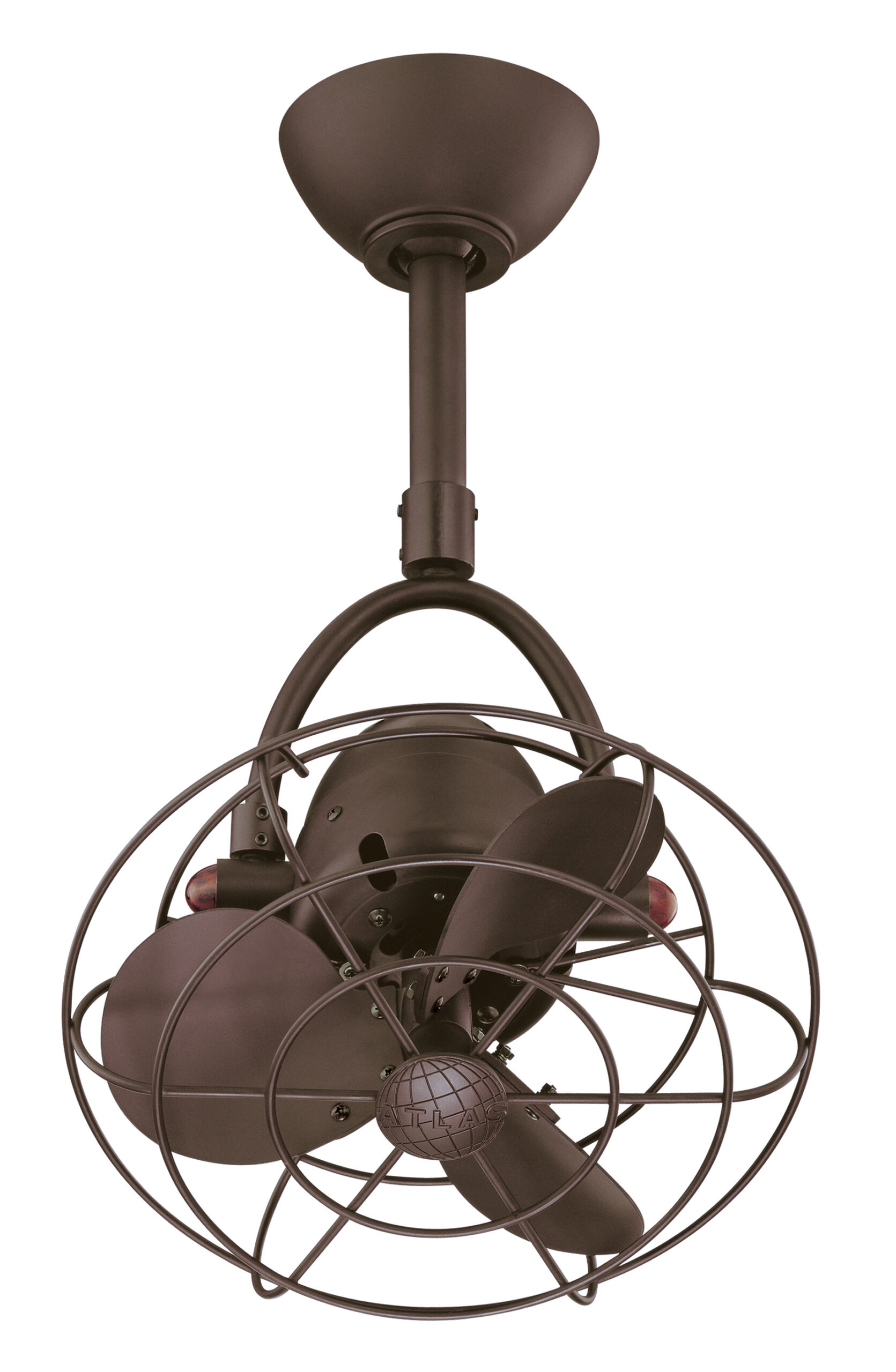 Diane Ceiling Fan in Textured Bronze with Metal Blades and Decorative Cage