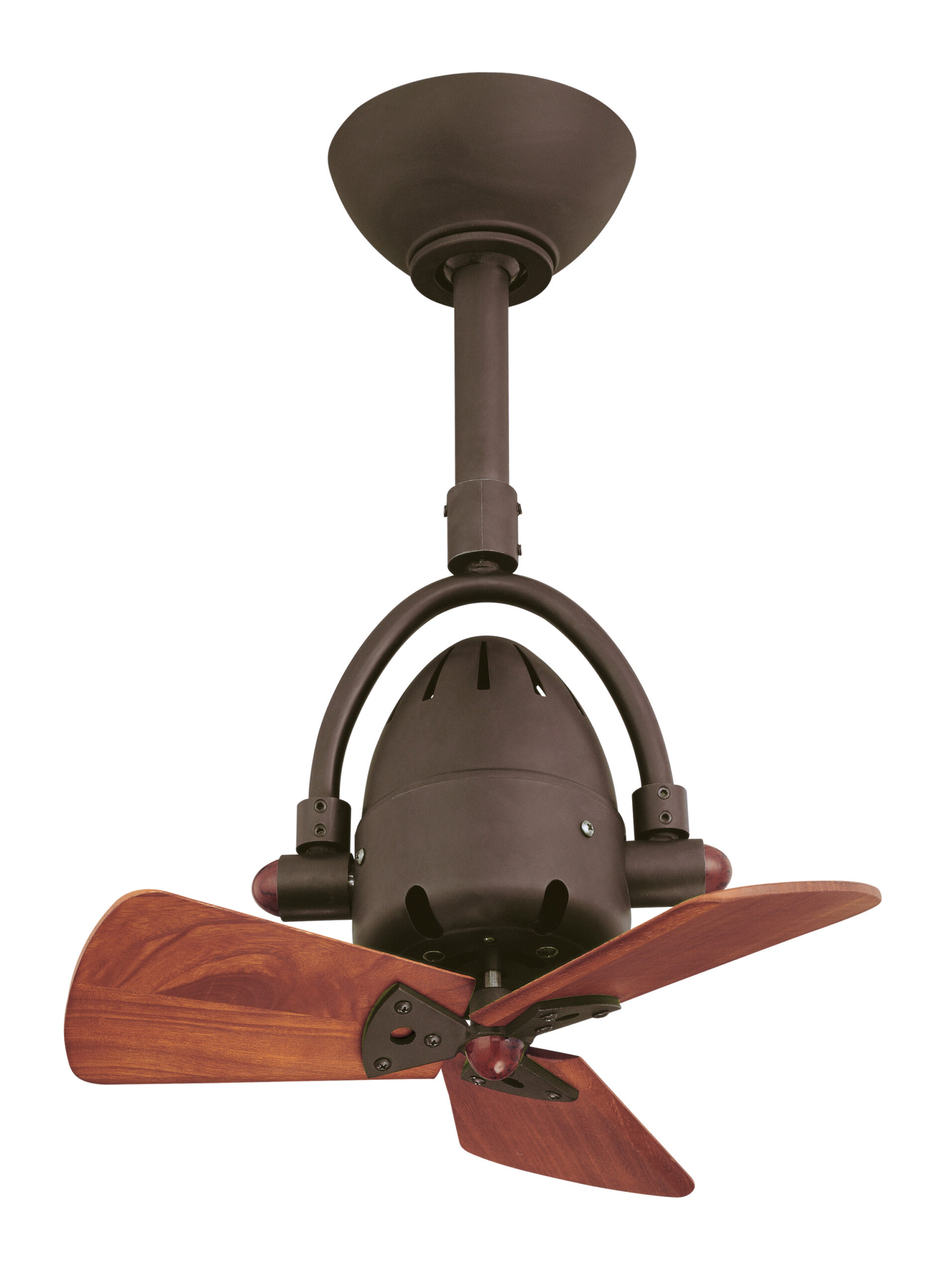 Diane Ceiling Fan in Textured Bronze with Mahogany Wood Blades