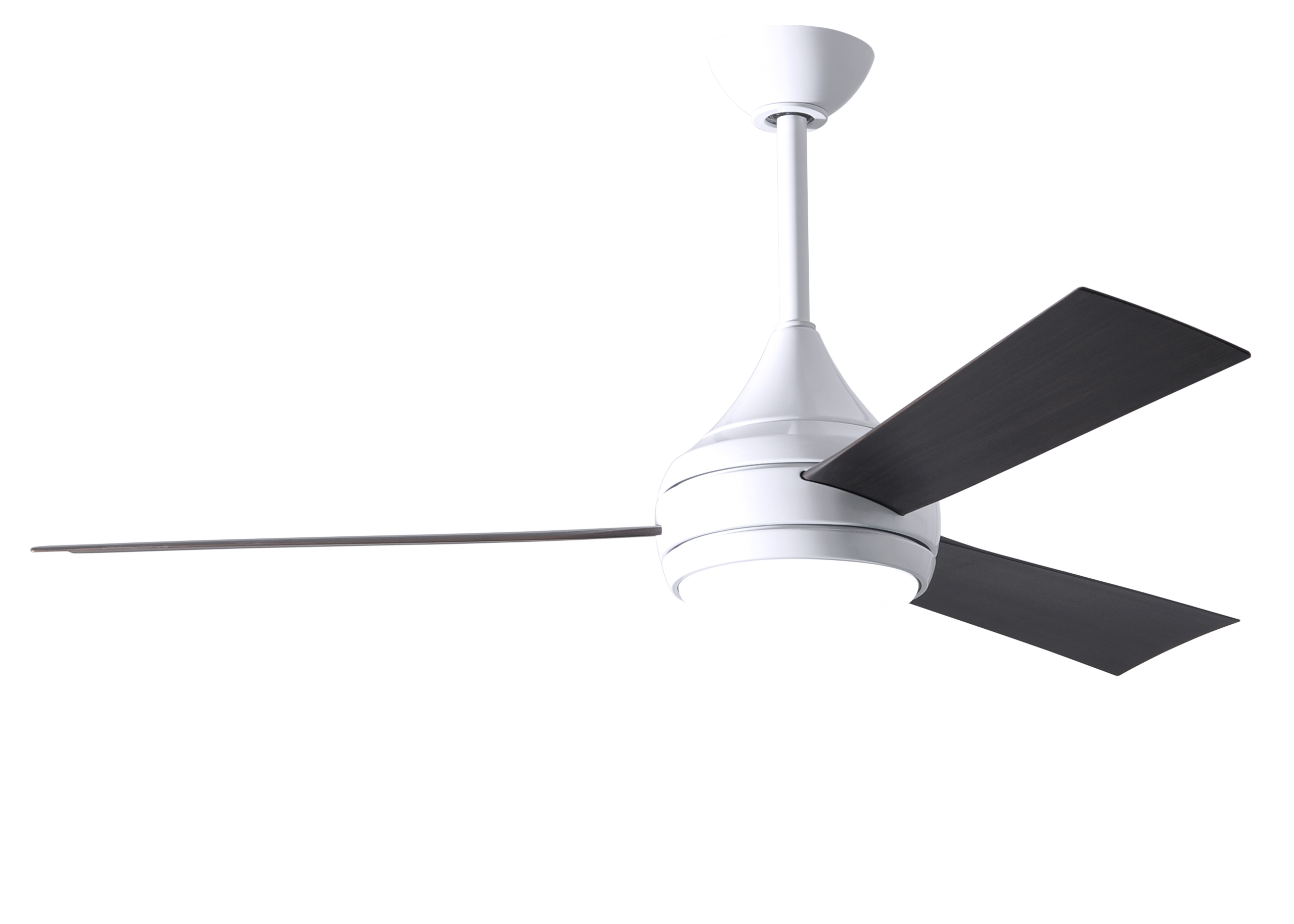 Donaire Ceiling Fan in Gloss White with Brushed Bronze Blades