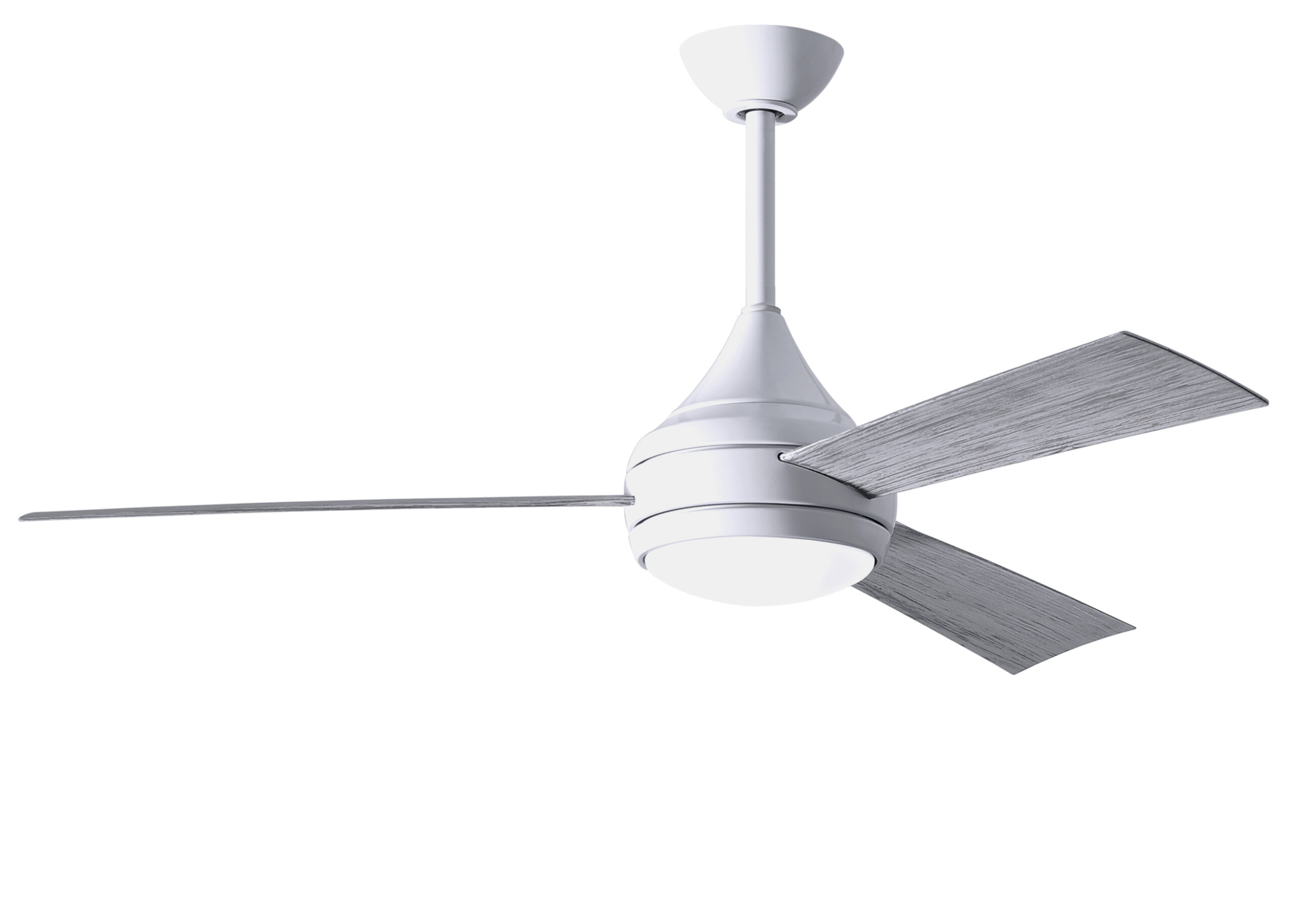 Donaire Ceiling Fan in Gloss White with Barn Wood Blades
