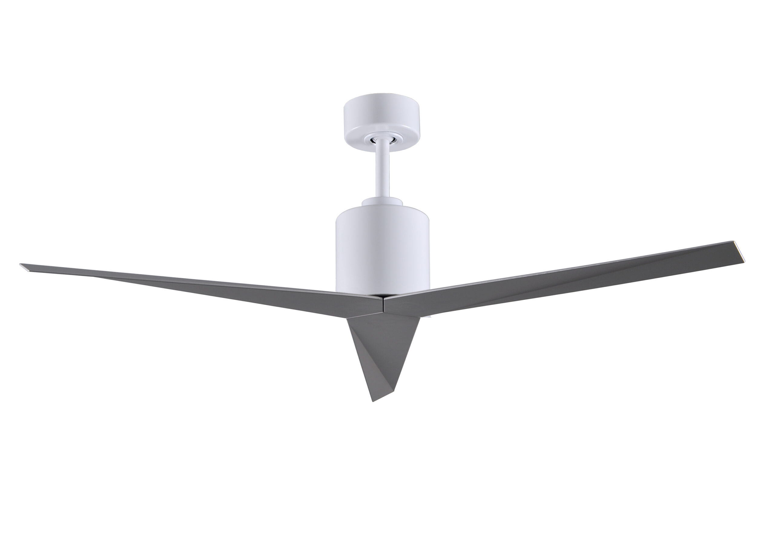 Eliza Ceiling Fan in Gloss White with Brushed Nickel Blades