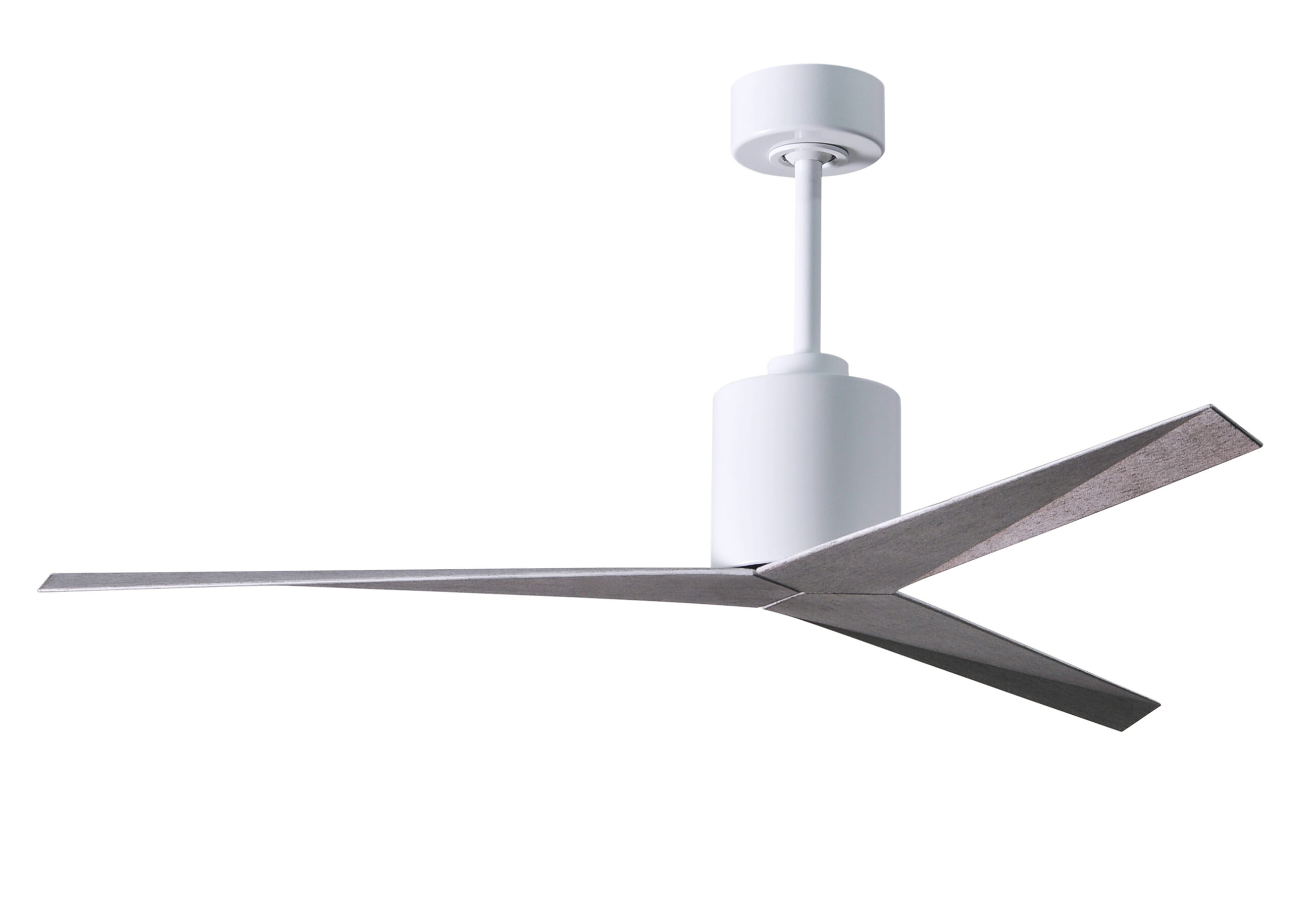 Eliza Ceiling Fan in Gloss White with Barn Wood Blades