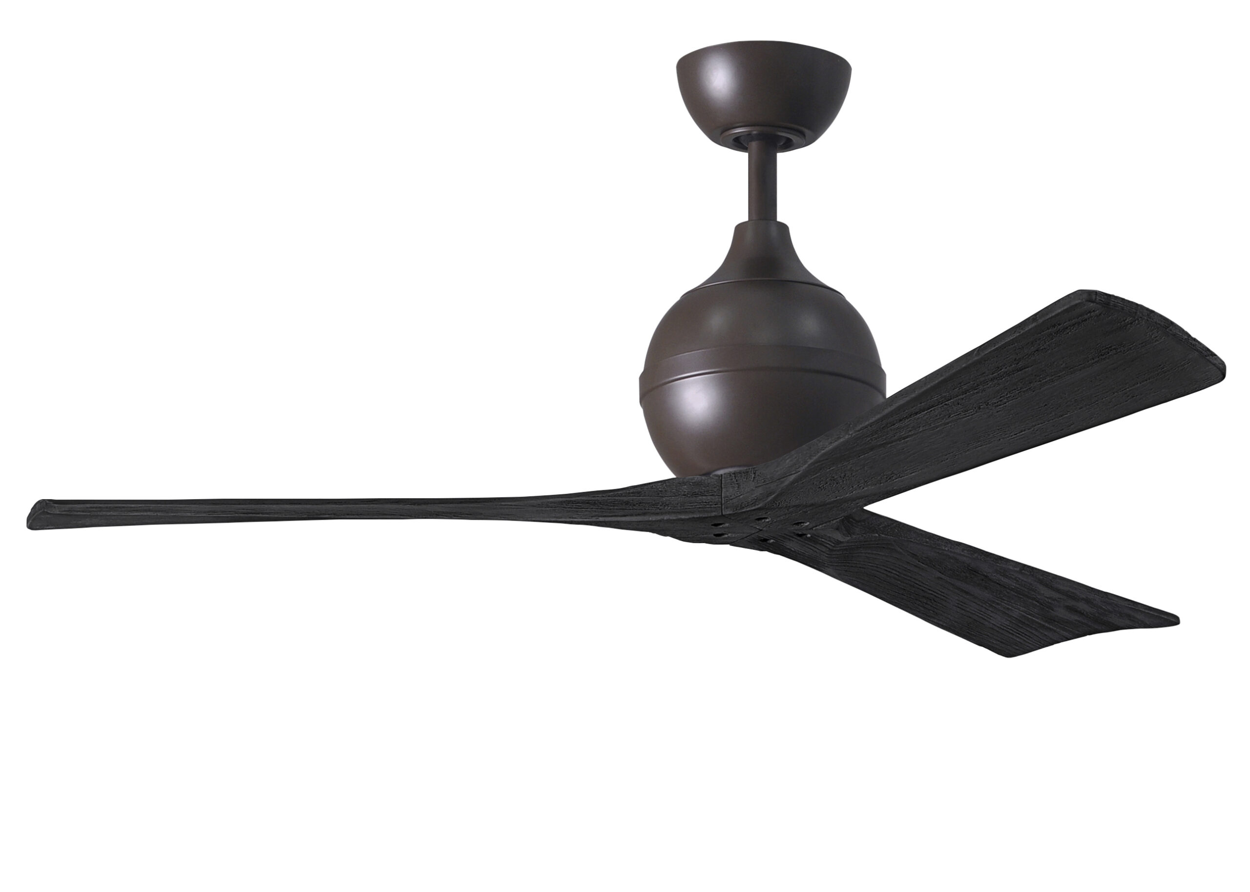 Irene-3 Ceiling Fan in Textured Bronze with 52” Matte Black Blades