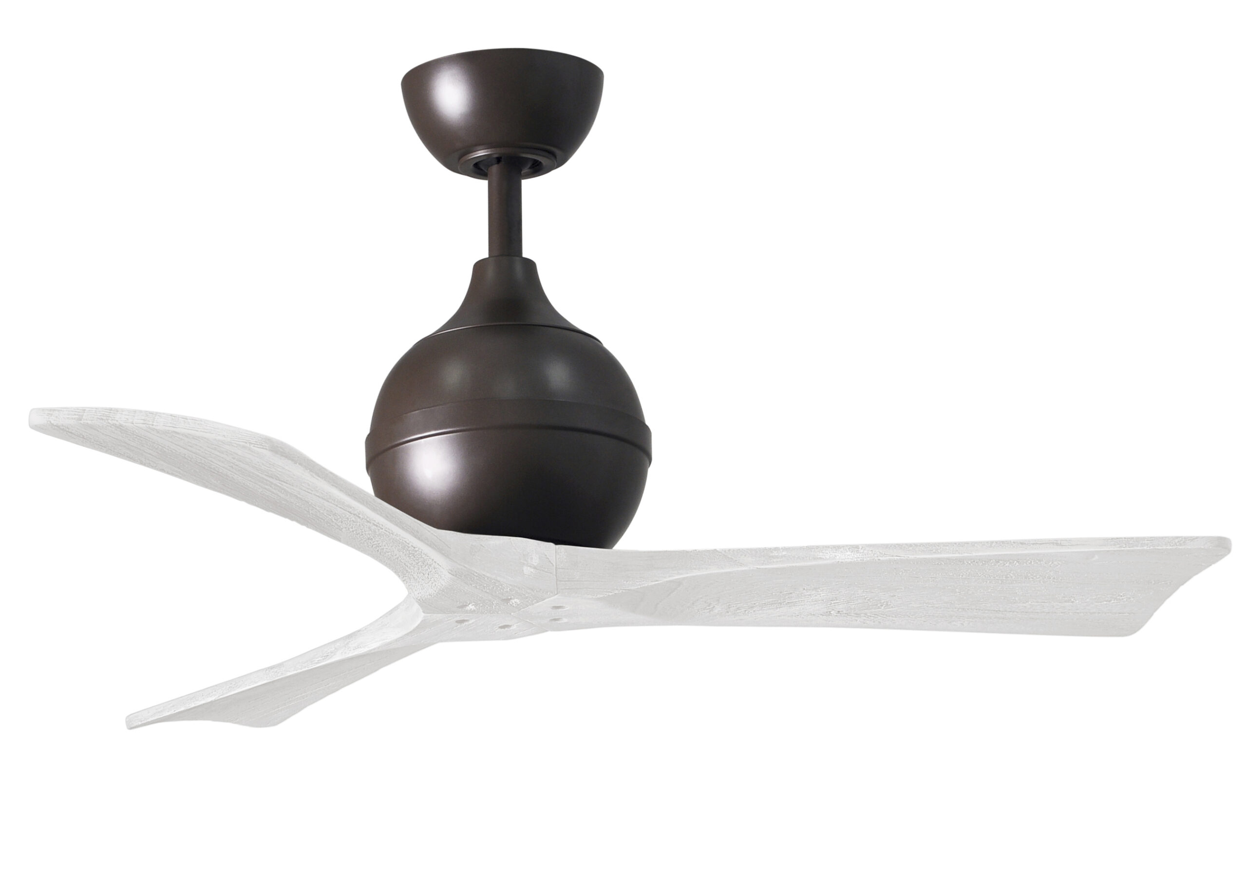 Irene-3 Ceiling Fan in Textured Bronze with 42” Matte White Blades