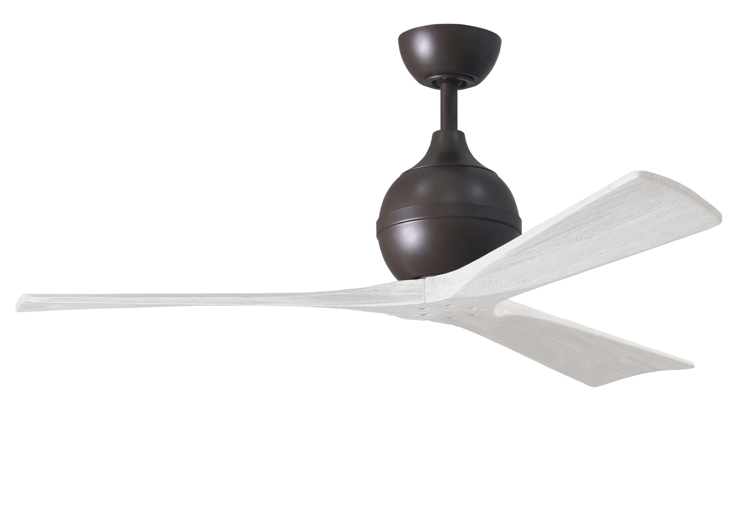 Irene-3 Ceiling Fan in Textured Bronze with 52” Matte White Blades