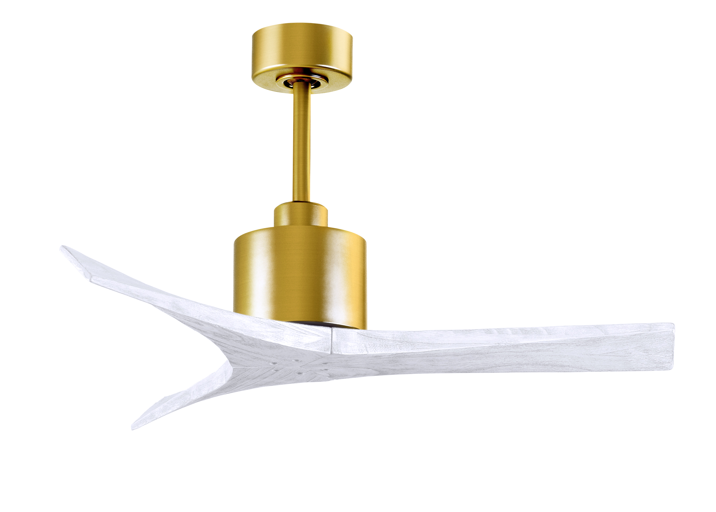 Mollywood Ceiling Fan in Brushed Brass with 42” Matte White Blades