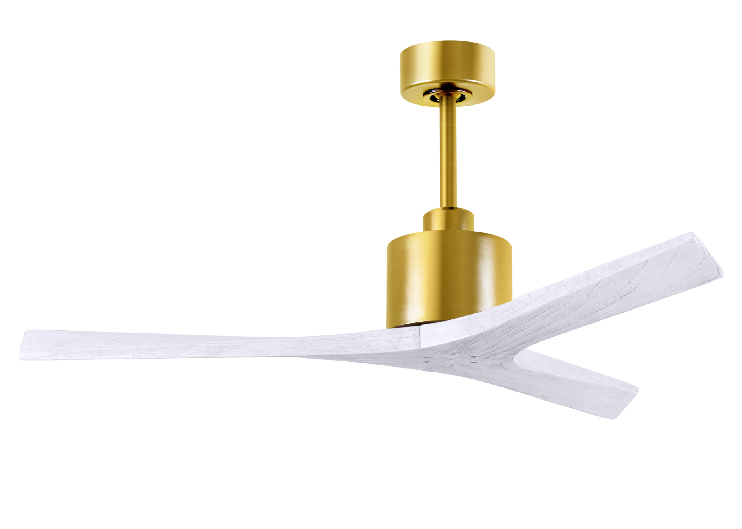 Mollywood Ceiling Fan in Brushed Brass with 52” Matte White Blades