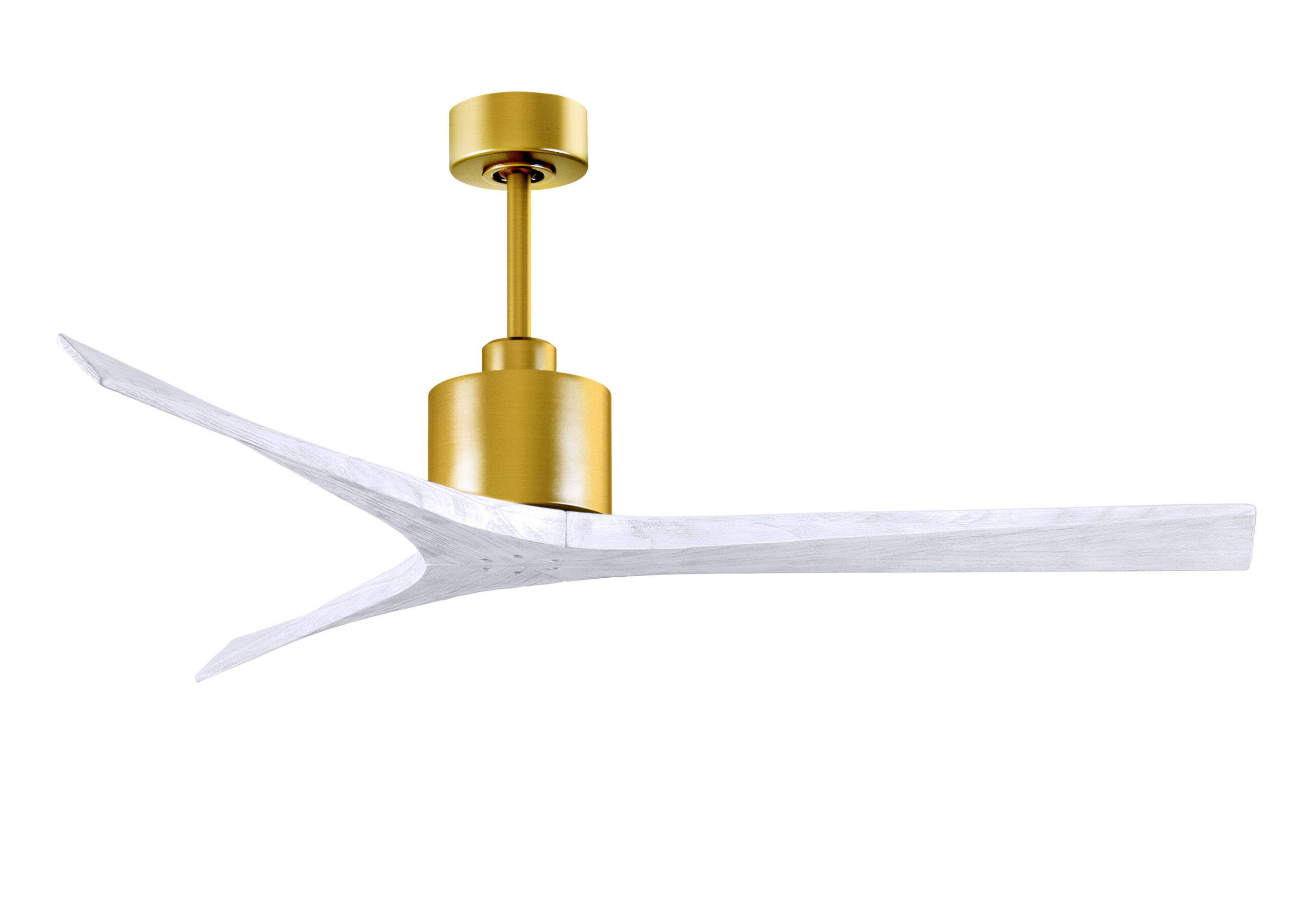 Mollywood Ceiling Fan in Brushed Brass with 60” Matte White Blades