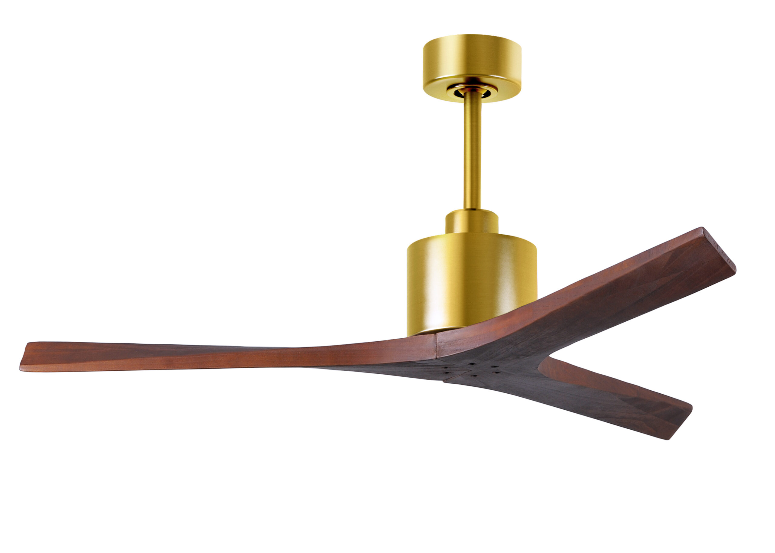 Mollywood Ceiling Fan in Brushed Brass with 52” Walnut Blades