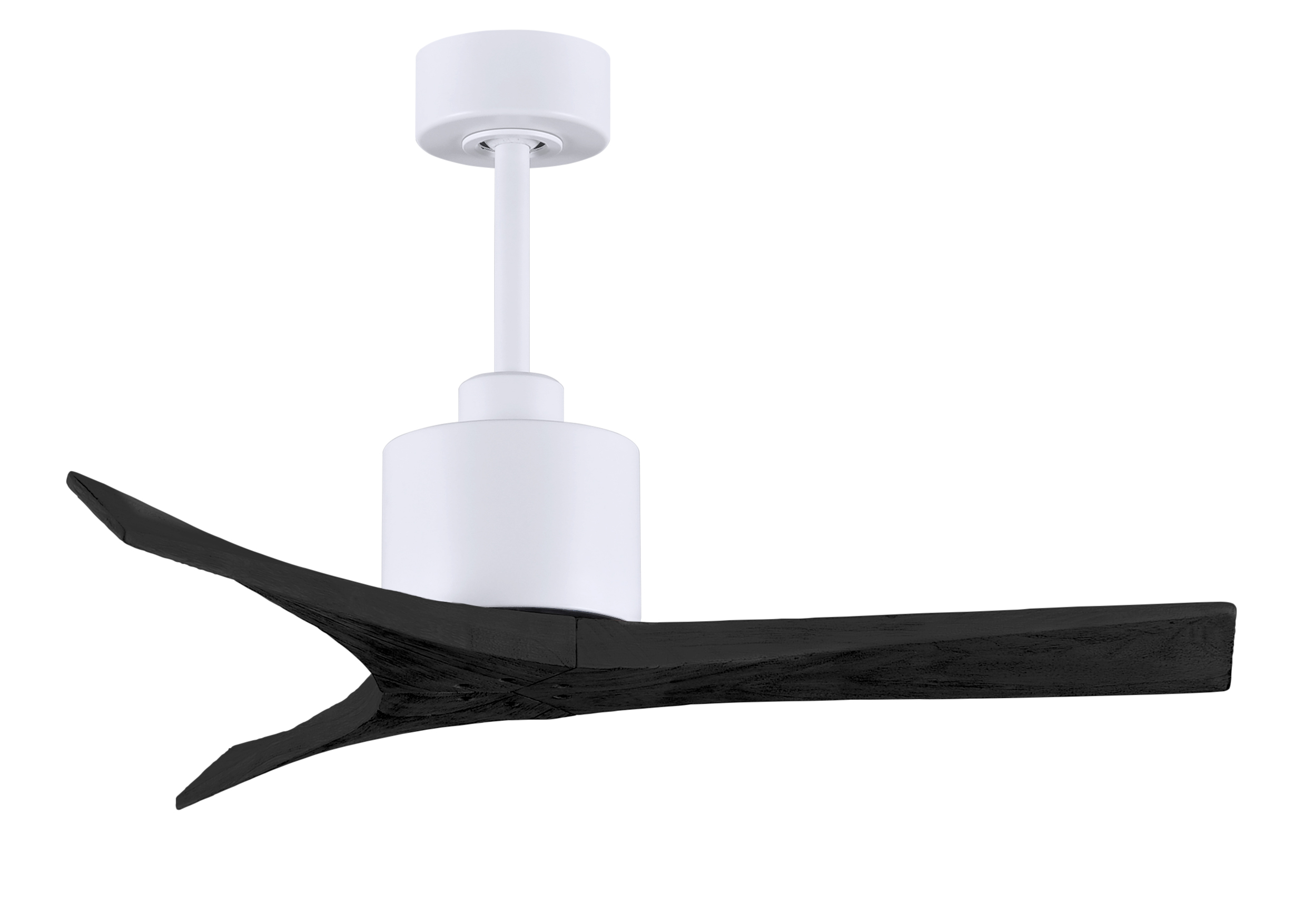 Mollywood Ceiling Fan in Matte White with 42” Matte Black Blades