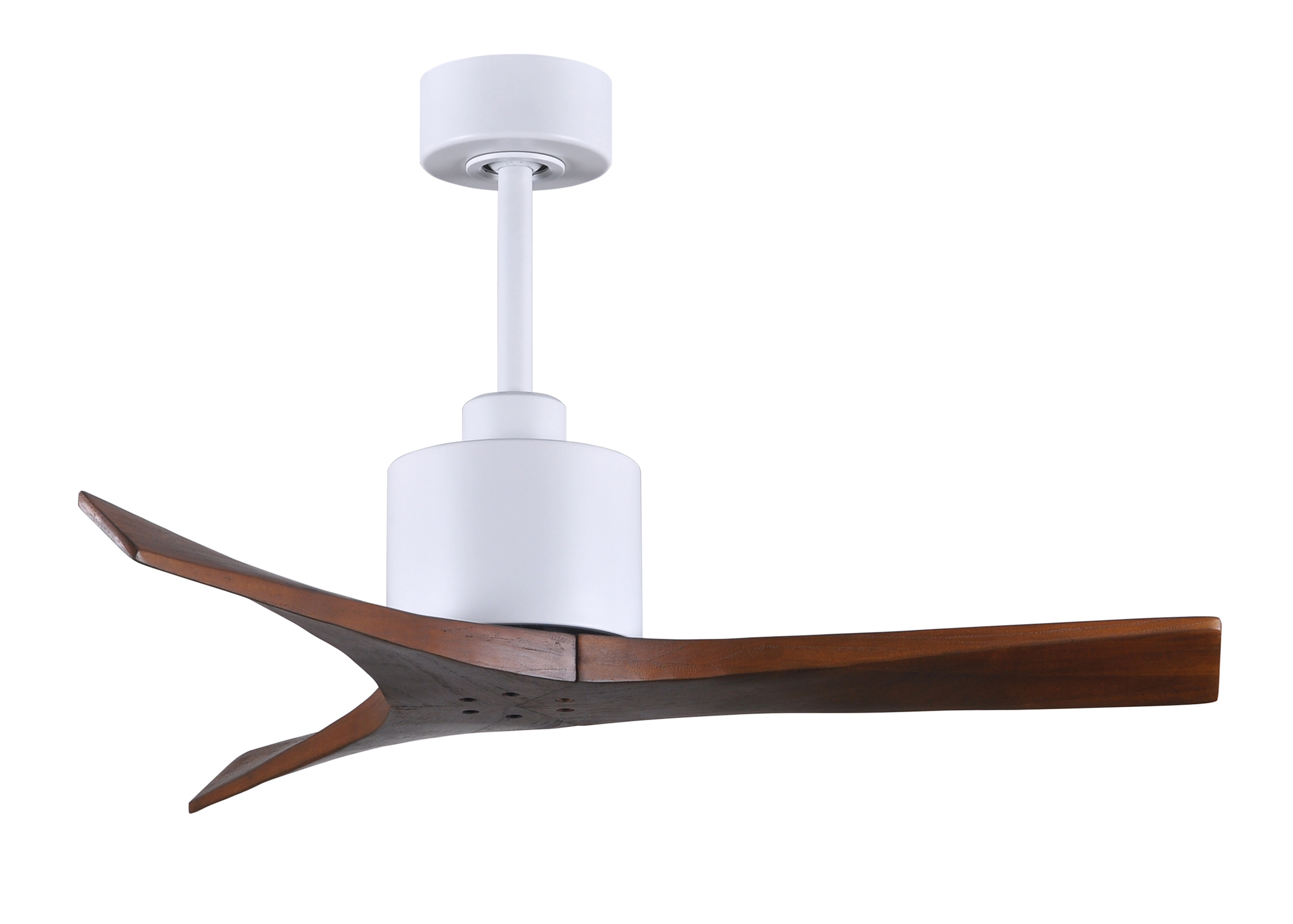 Mollywood Ceiling Fan in Matte White with 42” Walnut Blades