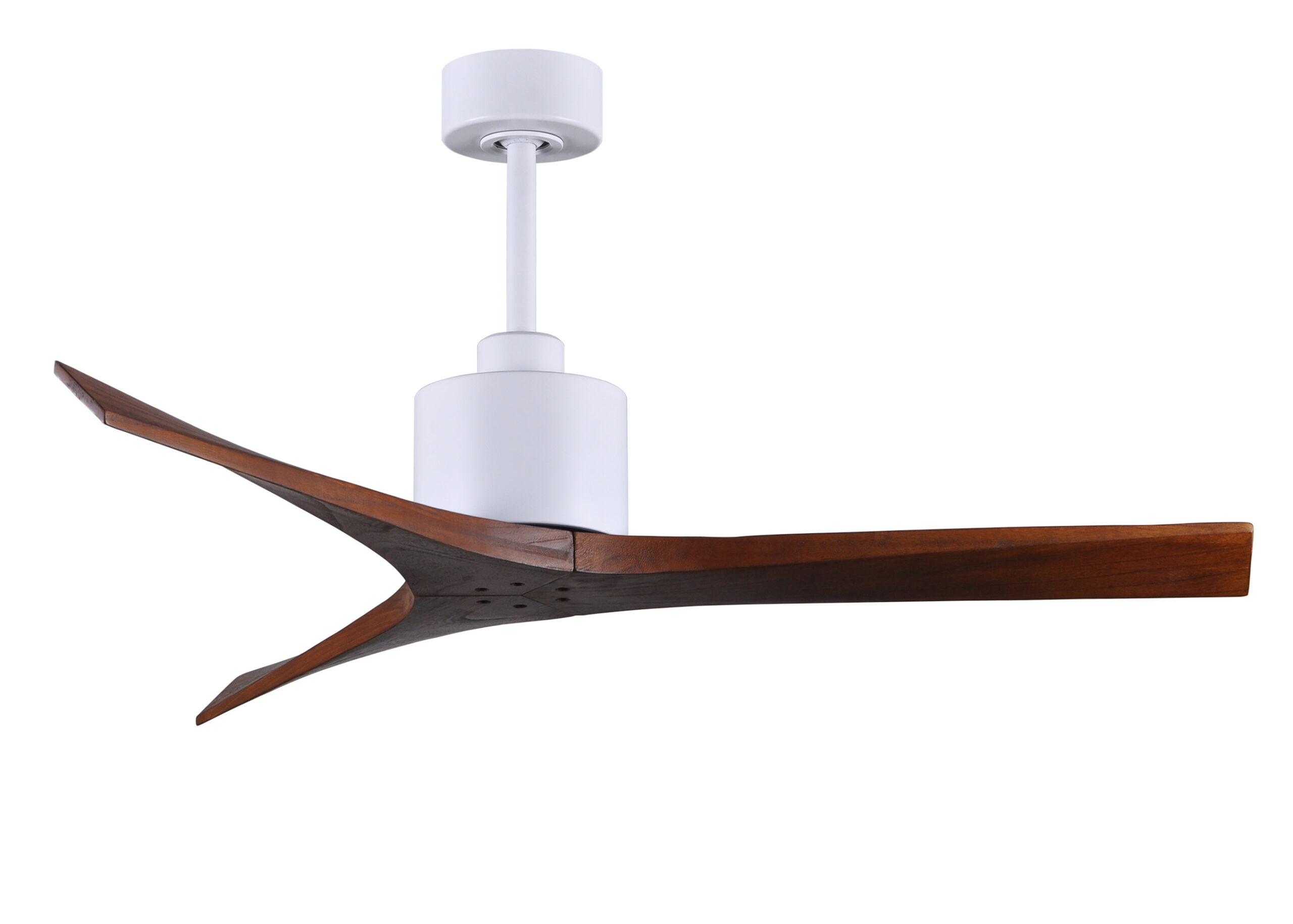 Mollywood Ceiling Fan in Matte White with 52” Walnut Blades