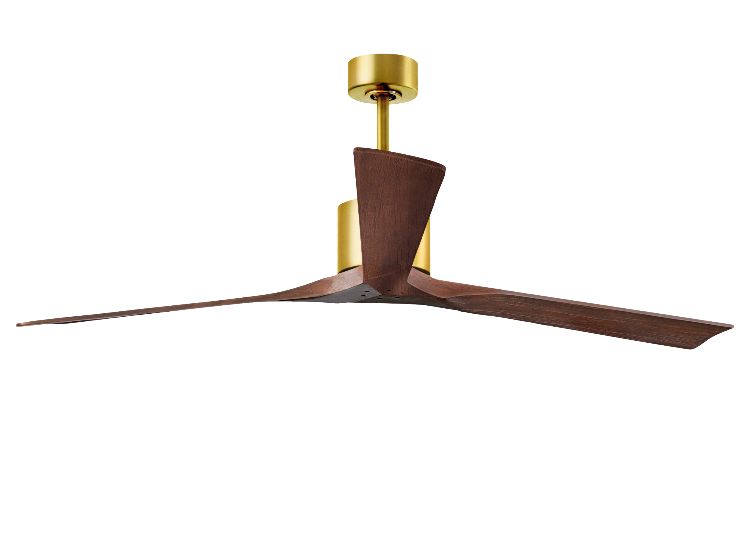Nan XL Ceiling Fan in Brushed Brass with 72” Walnut Blades