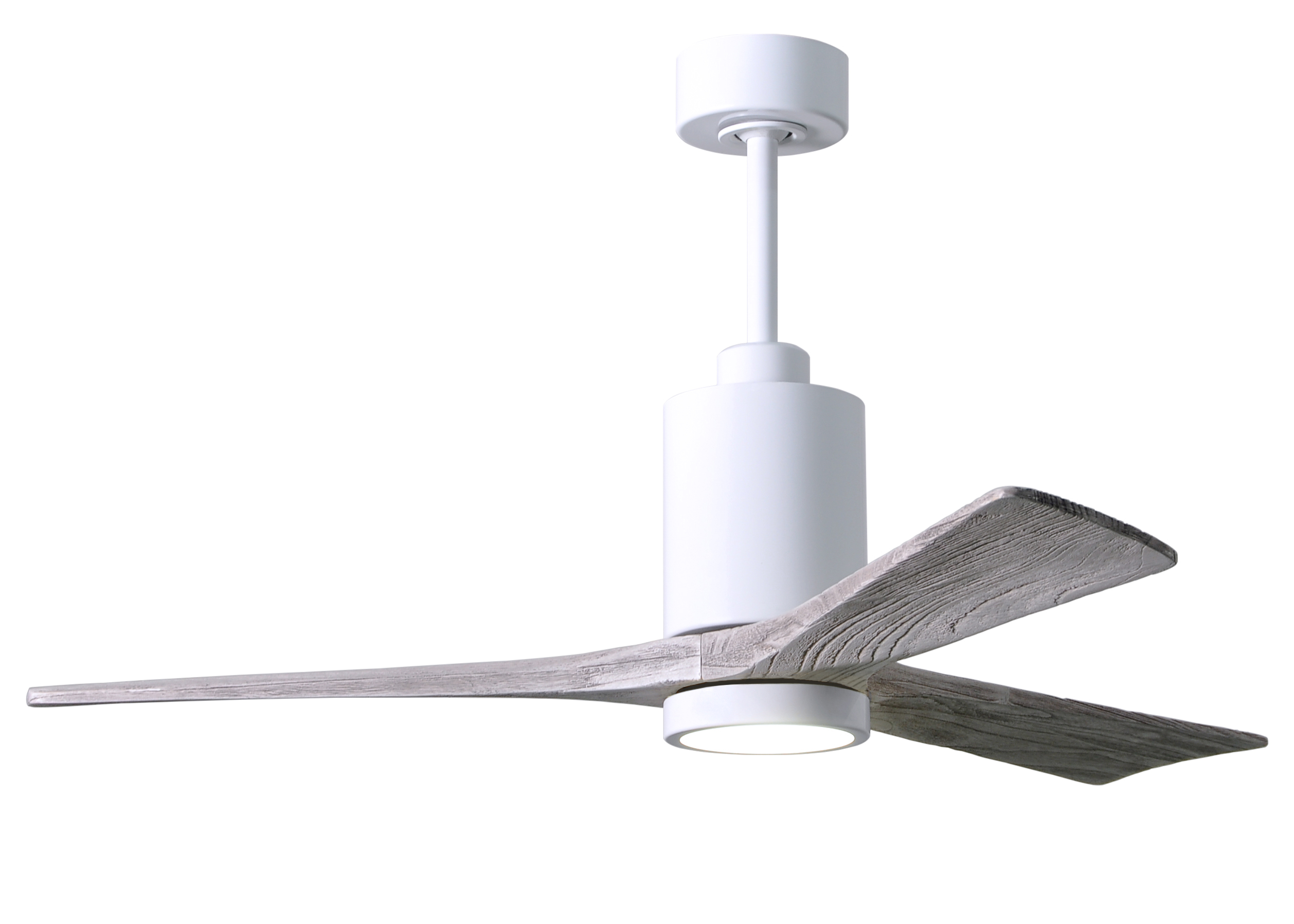 Patrícia-3 Ceiling Fan in Gloss White with 52” Barn Wood Blades