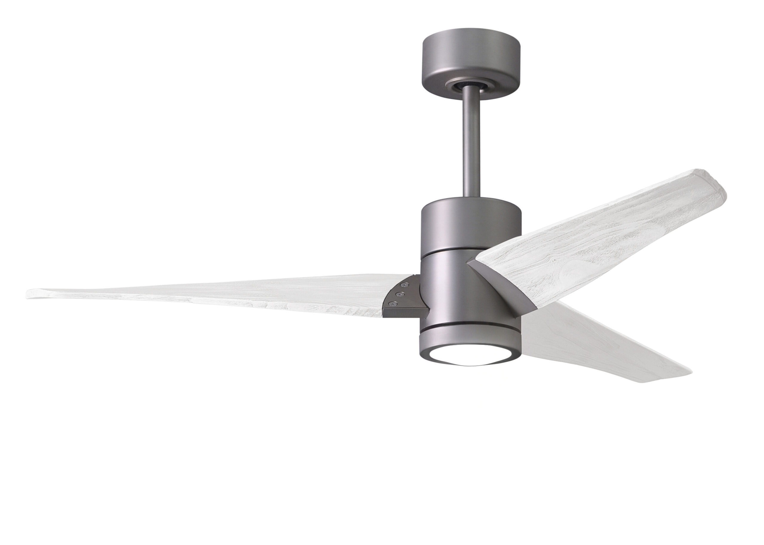 Super Janet Ceiling Fan in Brushed Nickel with 52” Matte White Blades