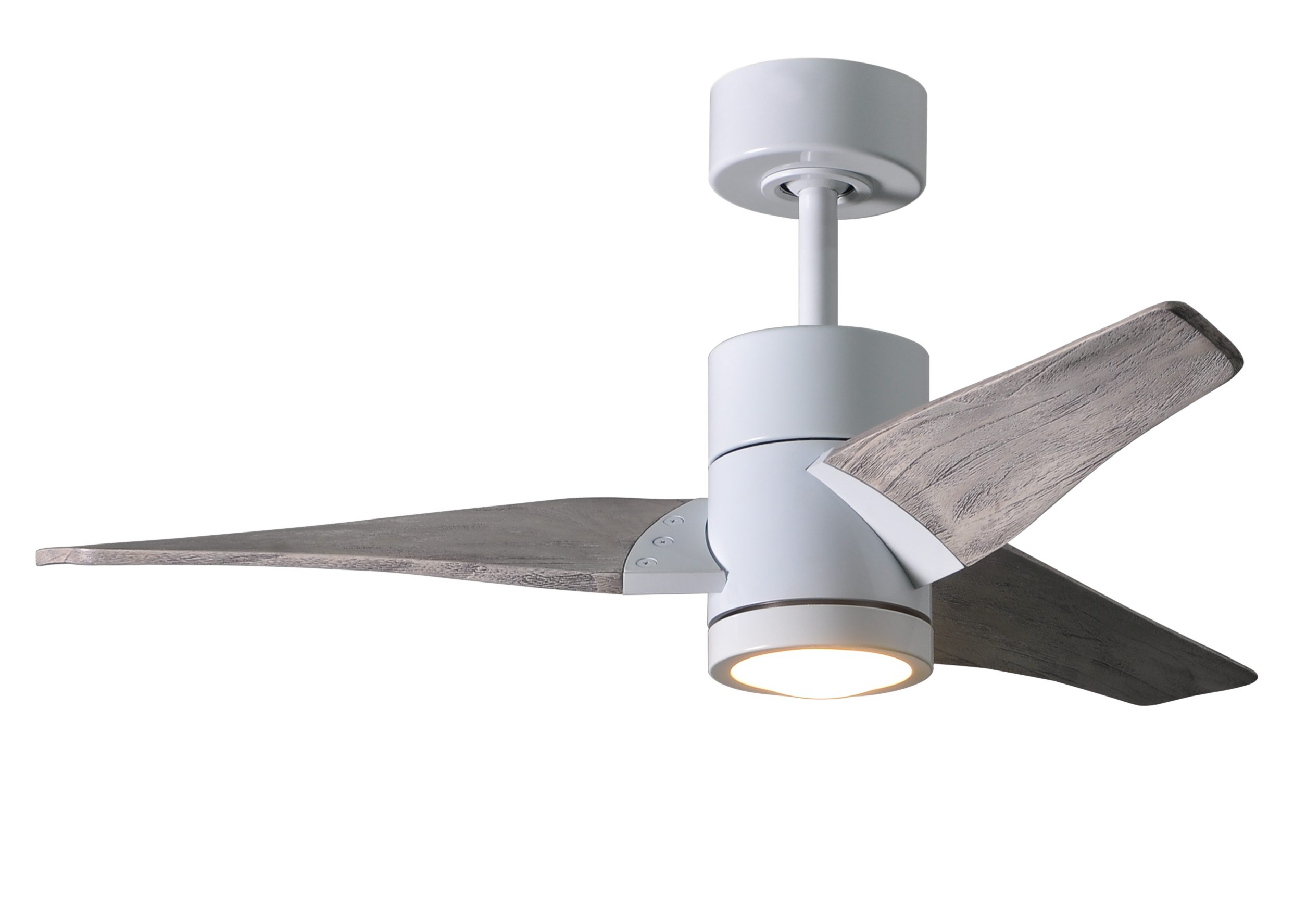 Super Janet Ceiling Fan in Gloss White with 42” Barn Wood Blades