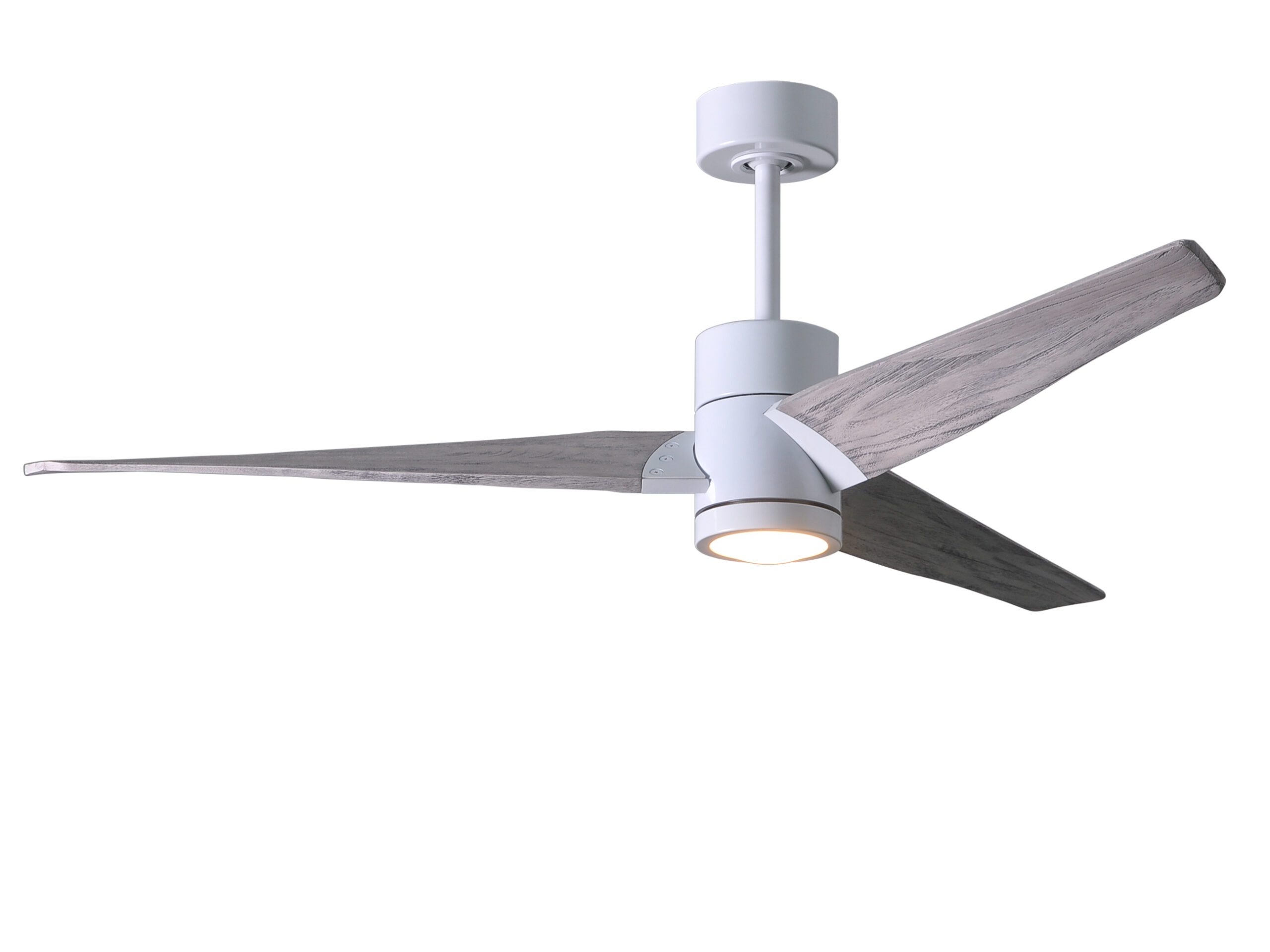 Super Janet Ceiling Fan in Gloss White with 52” Barn Wood Blades