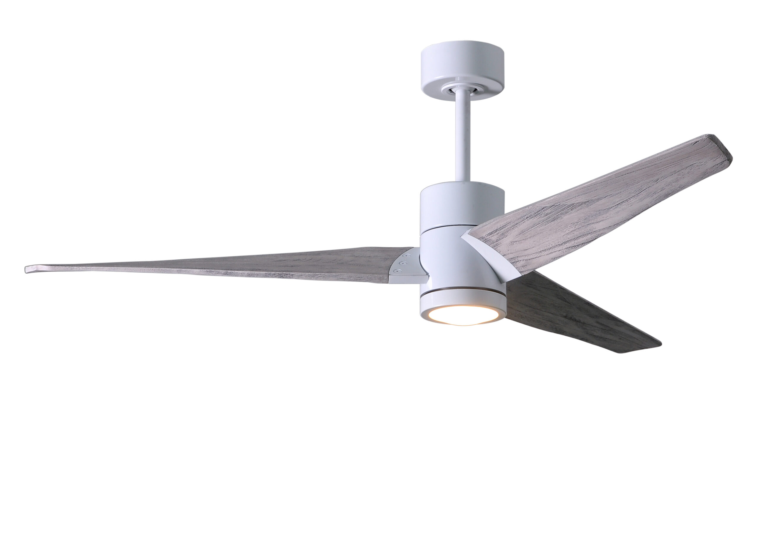 Super Janet Ceiling Fan in Gloss White with 60” Barn Wood Blades