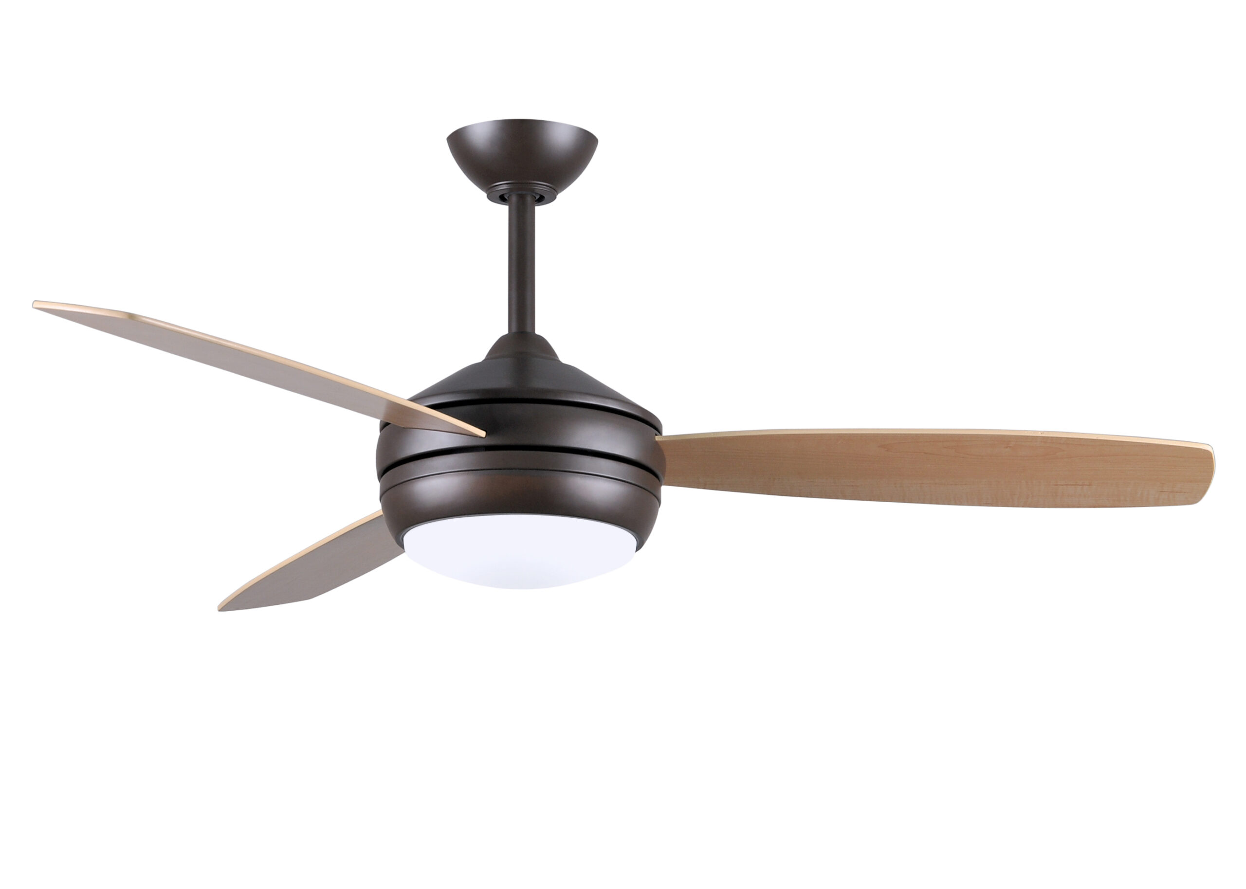 T-24 Ceiling Fan in Textured Bronze with 52” Light Maple Blades