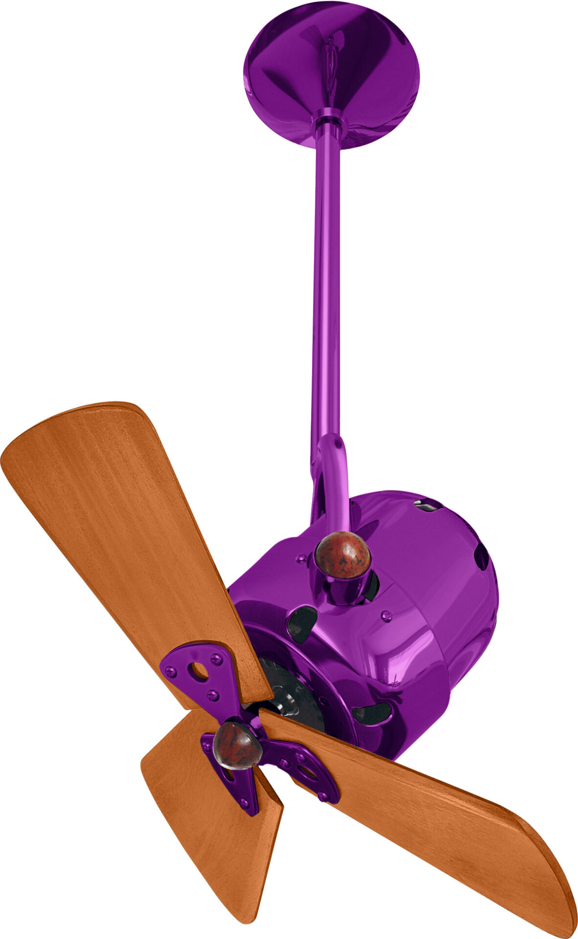 Bianca Direcional ceiling fan in Light Purple / Ametista with mahogany wood blades by Matthews Fan Company.