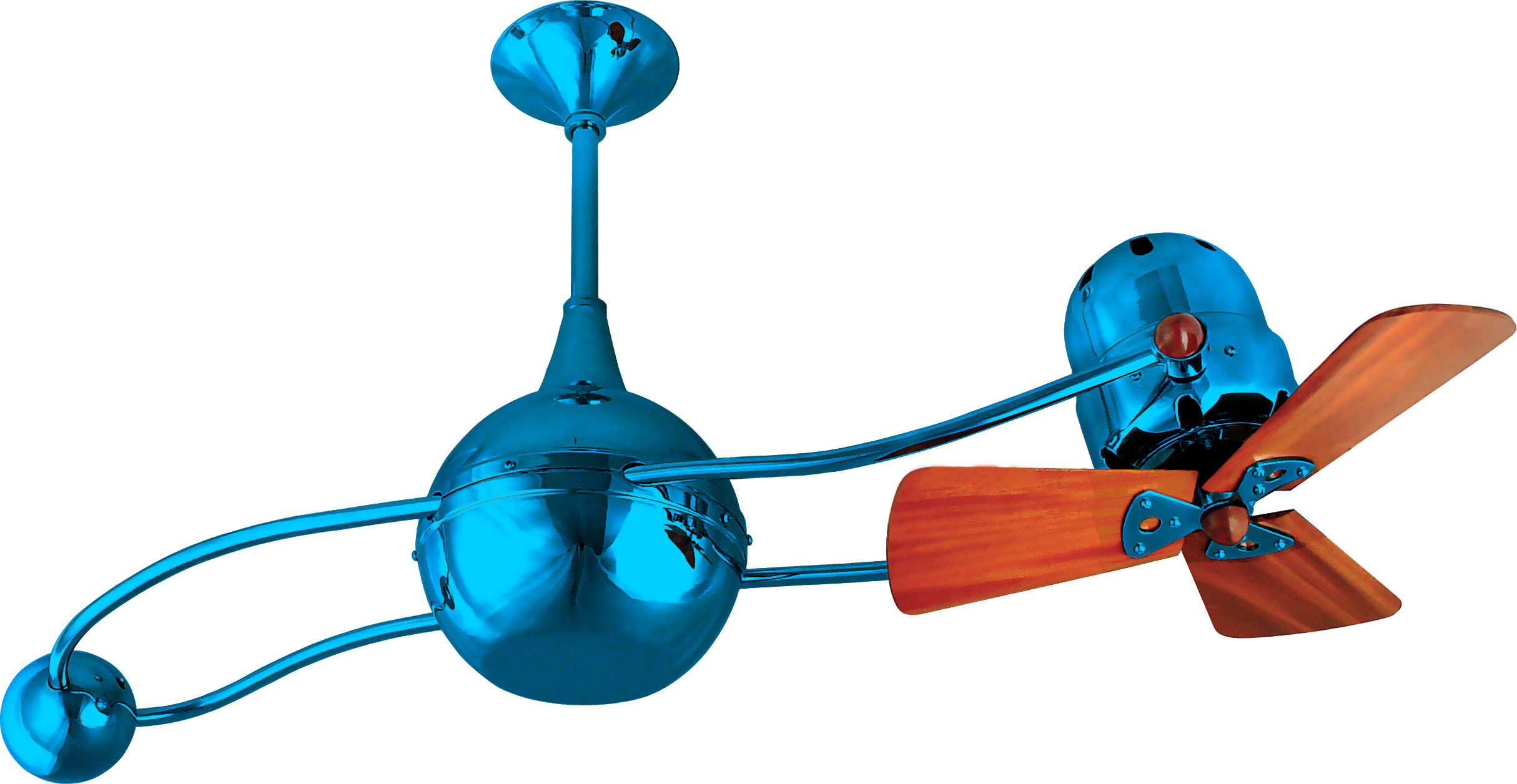 Brisa 2000 Ceiling Fan in Agua Marinha / Light Blue Finish with Mahogany Wood Blades
