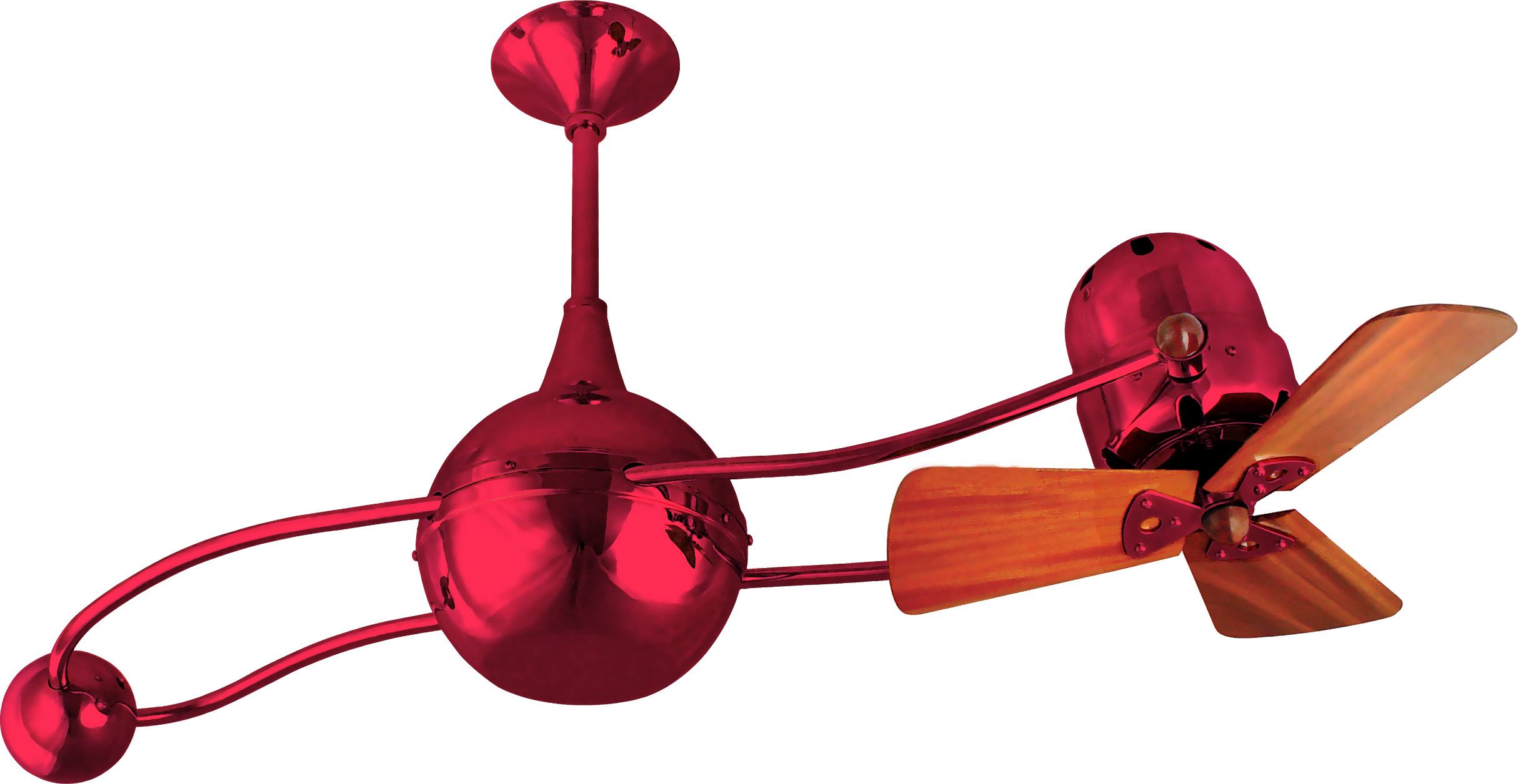 Brisa 2000 Ceiling Fan in Rubi / Red Finish with Mahogany Wood Blades