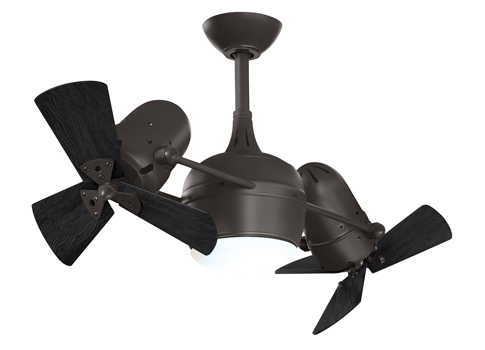 Dagny-LK Rotational Fan in Textured Bronze with Matte Black Wood Blades