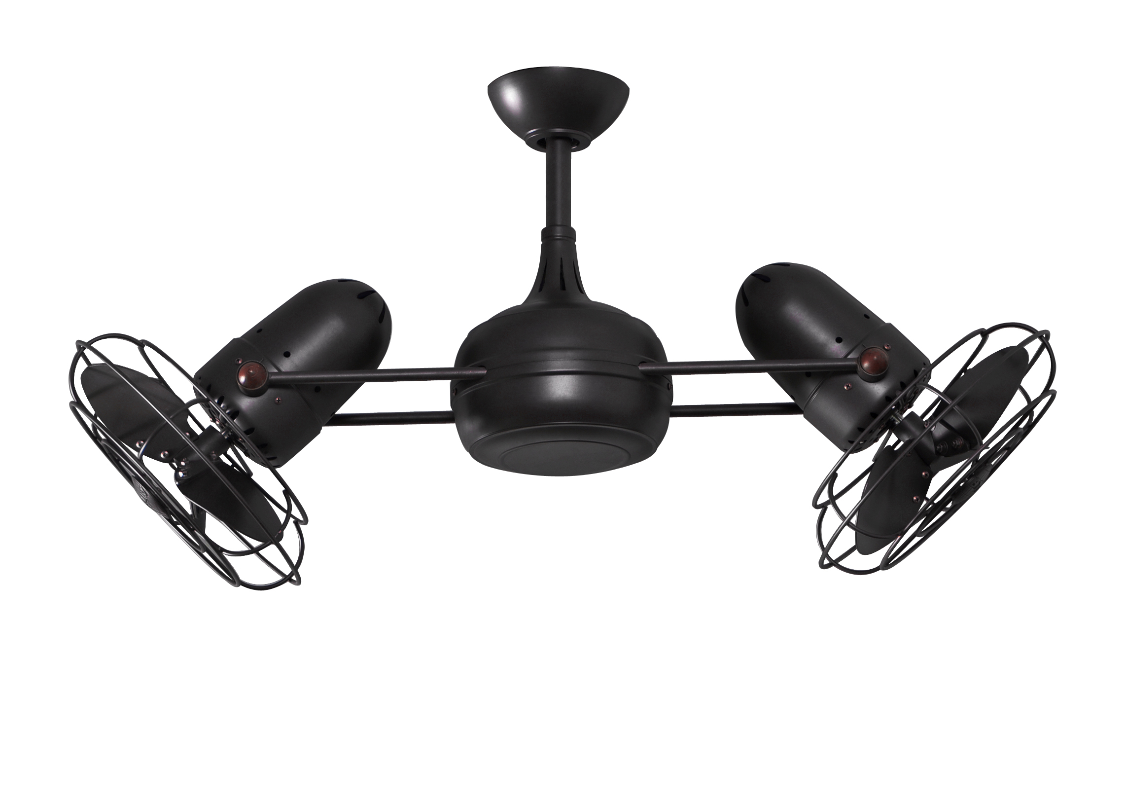 Dagny ceiling fan in matte black with metal blades and decorativ