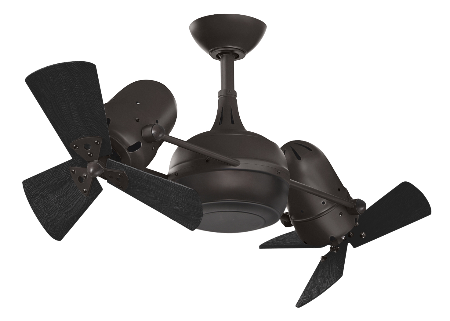 Dagny Rotational Ceiling Fan in Textured Bronze with Matte Black Blades