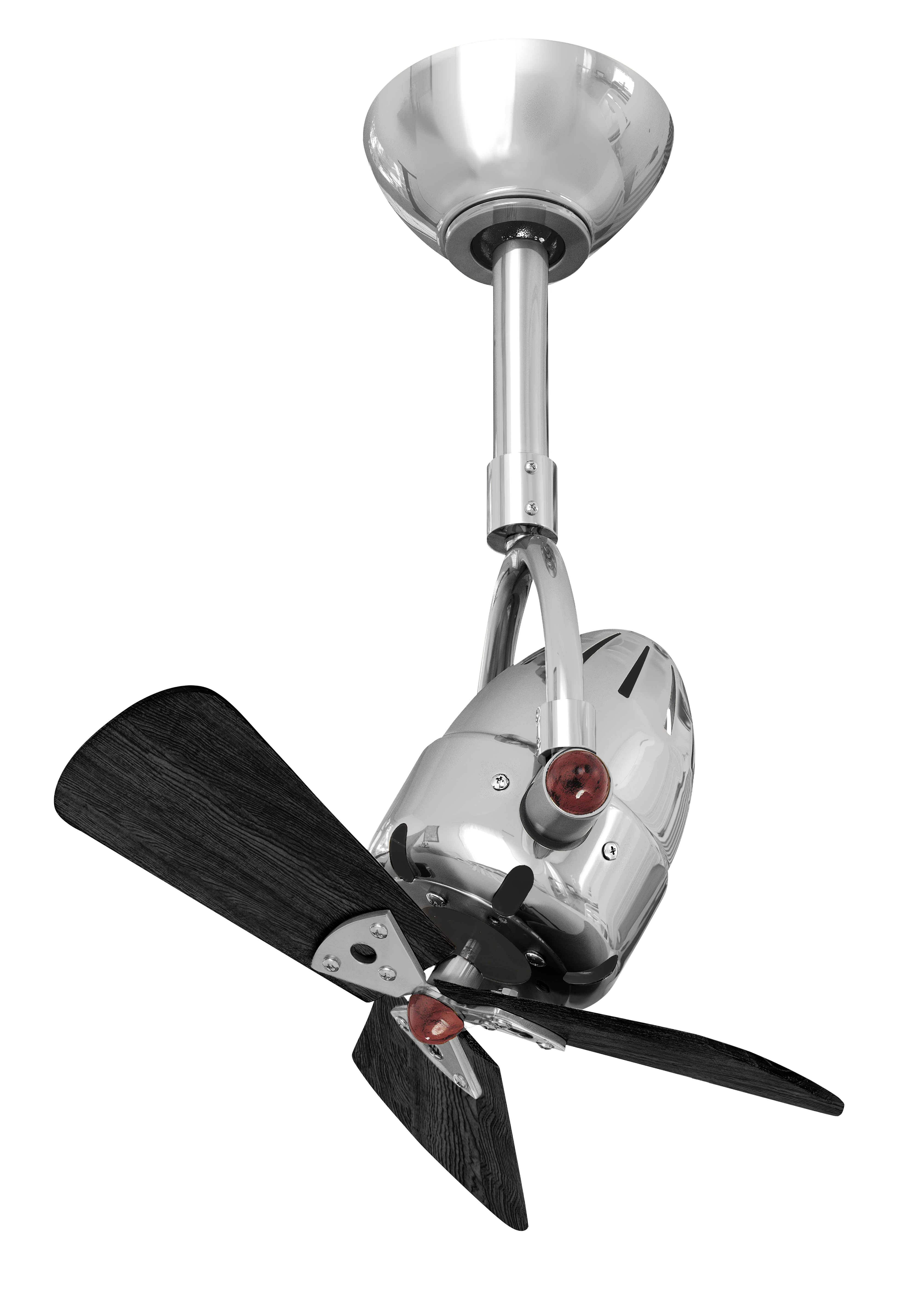 Diane ceiling fan in Polished Chrome with Matte Black wood blade