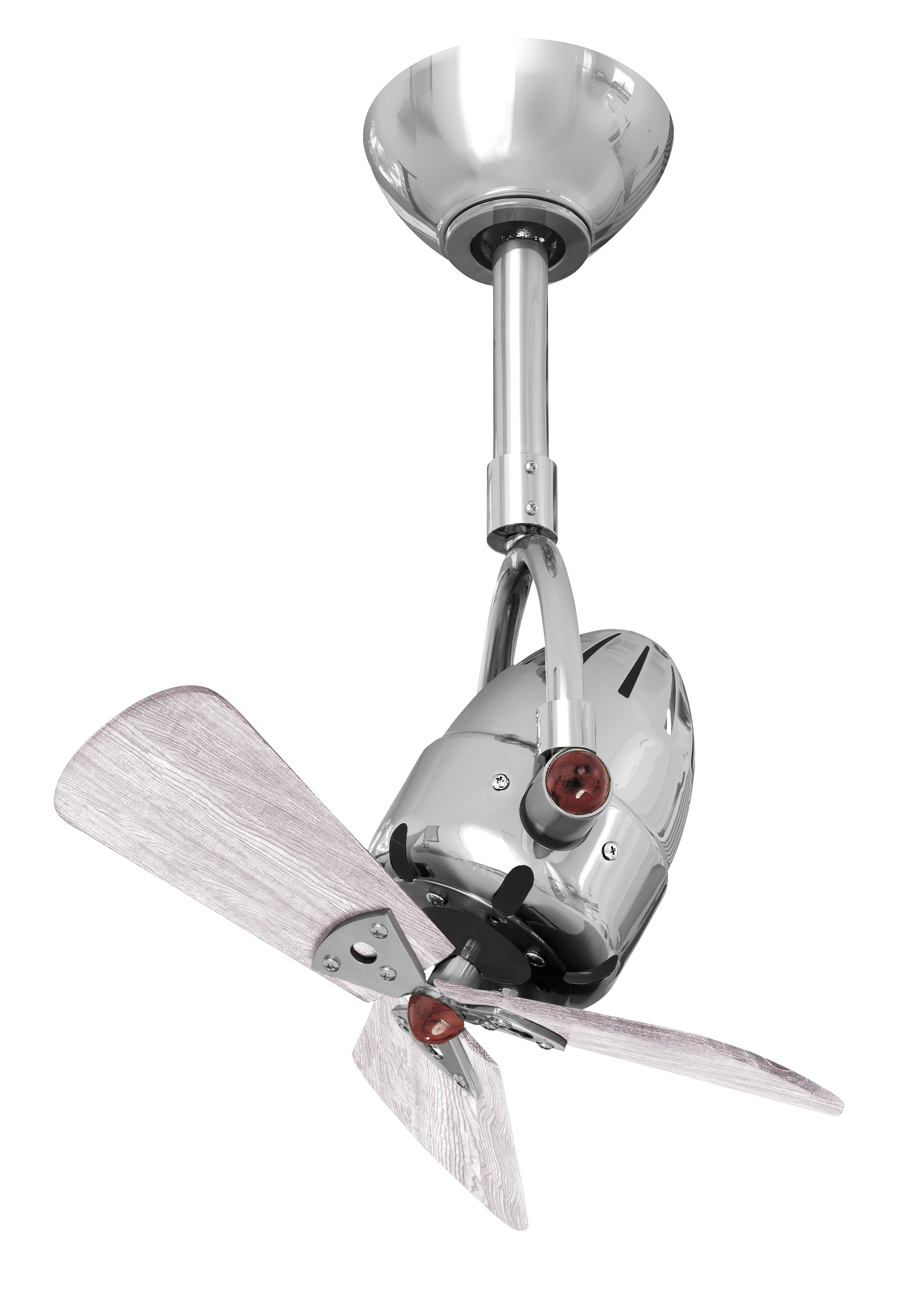 Diane ceiling fan in Polished Chrome with Barn Wood blades