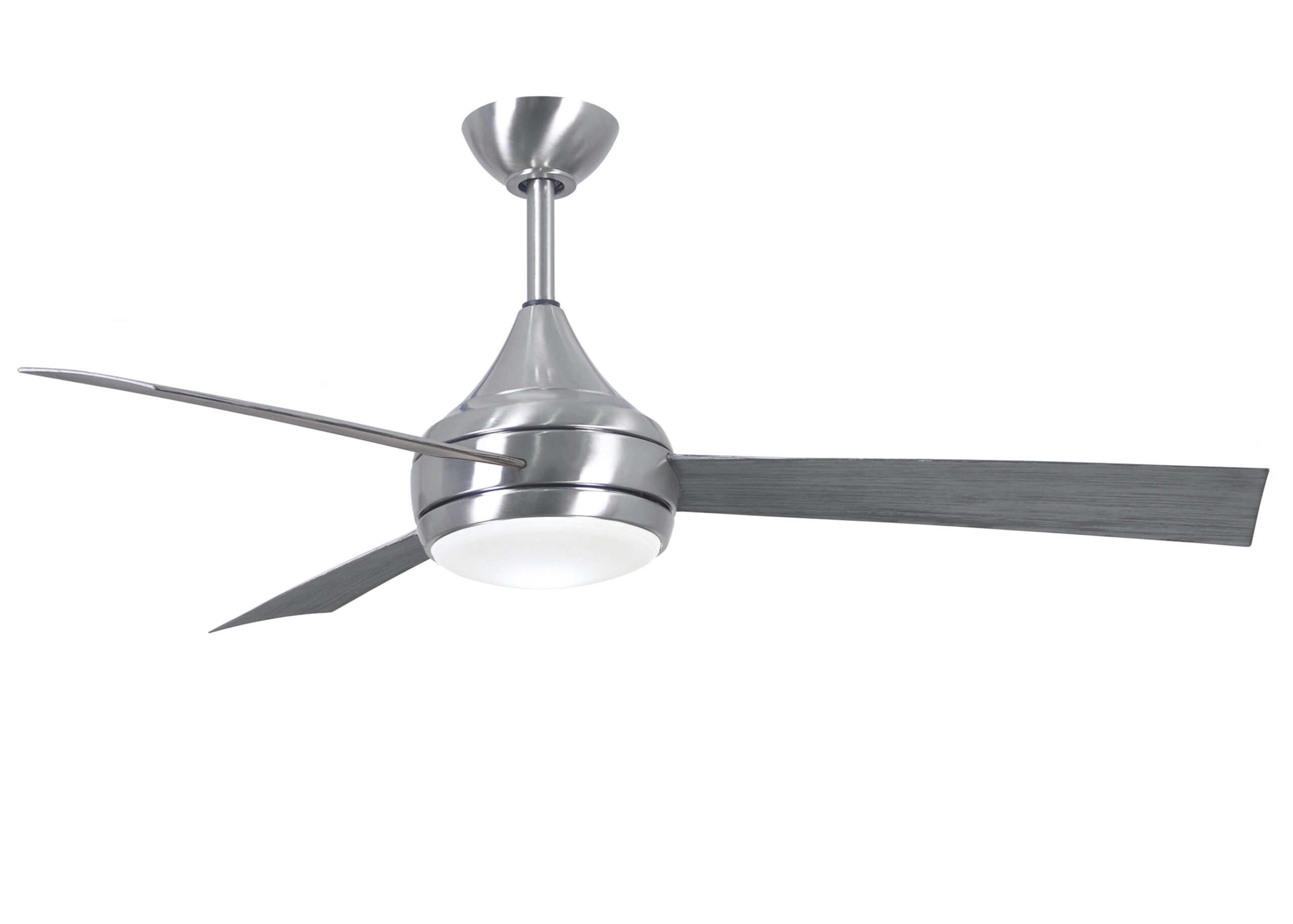 Donaire Ceiling Fan in Brushed Stainless with Barn Wood Blades