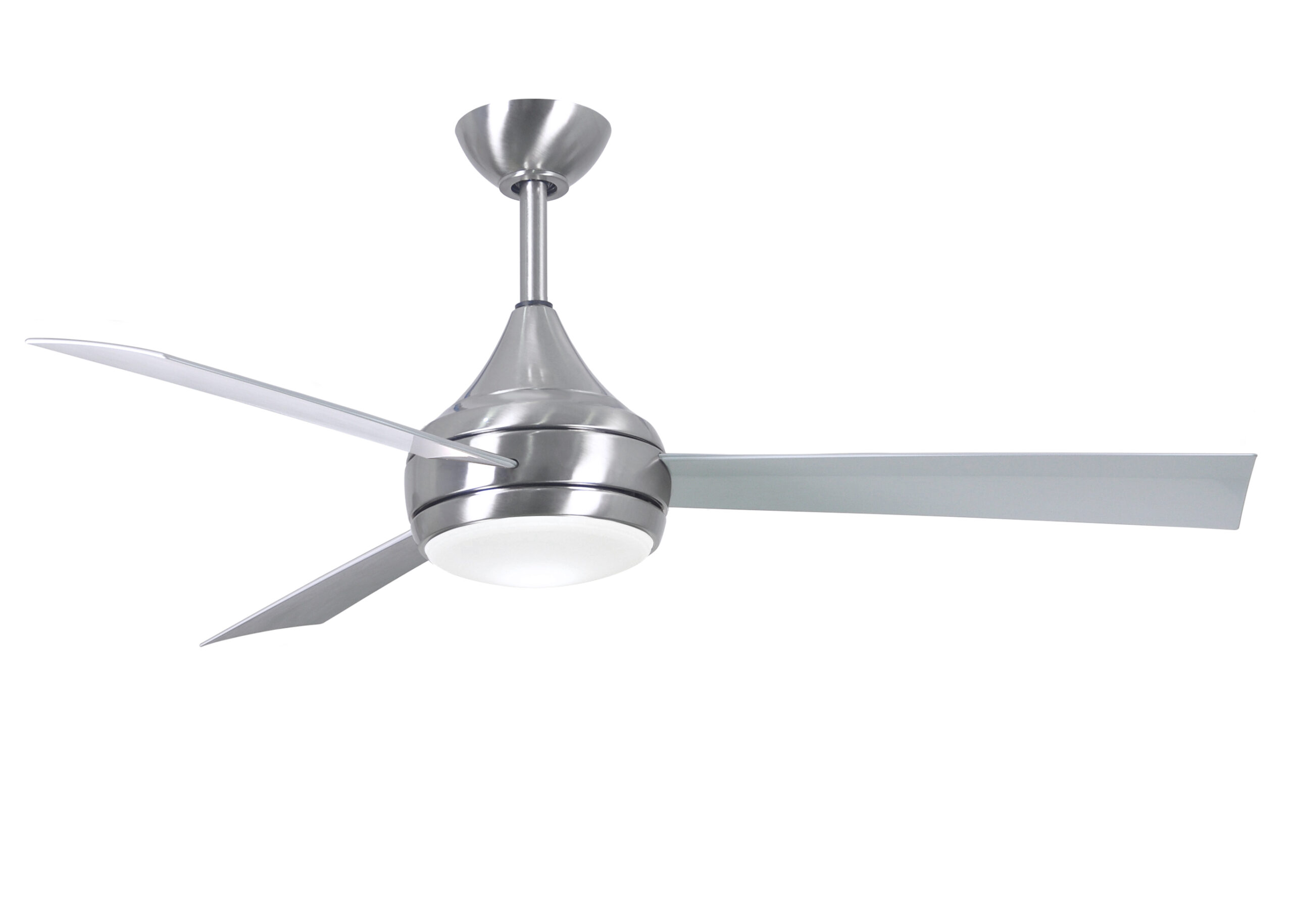 Donaire Ceiling Fan in Brushed Stainless with Gloss White Blades