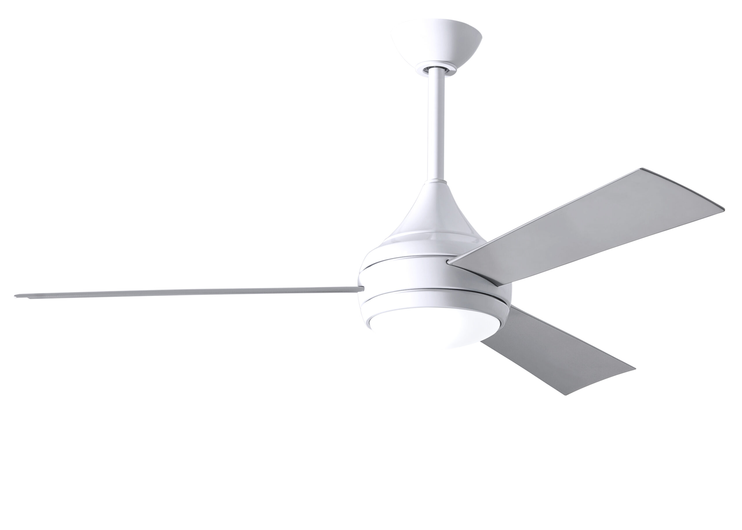 Donaire Ceiling Fan in Gloss White with Brushed Stainless Blades