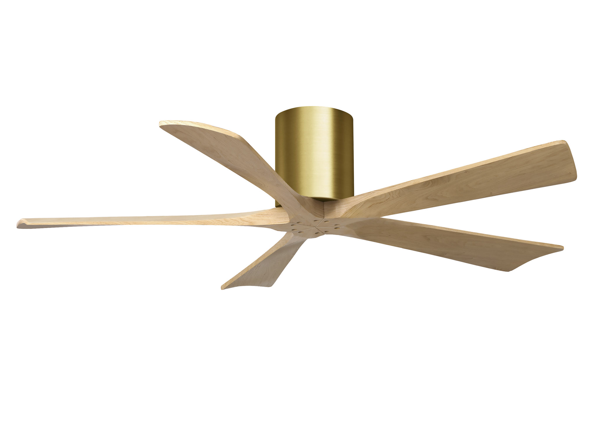 Irene-5H 6-speed ceiling fan in brushed brass finish with 52