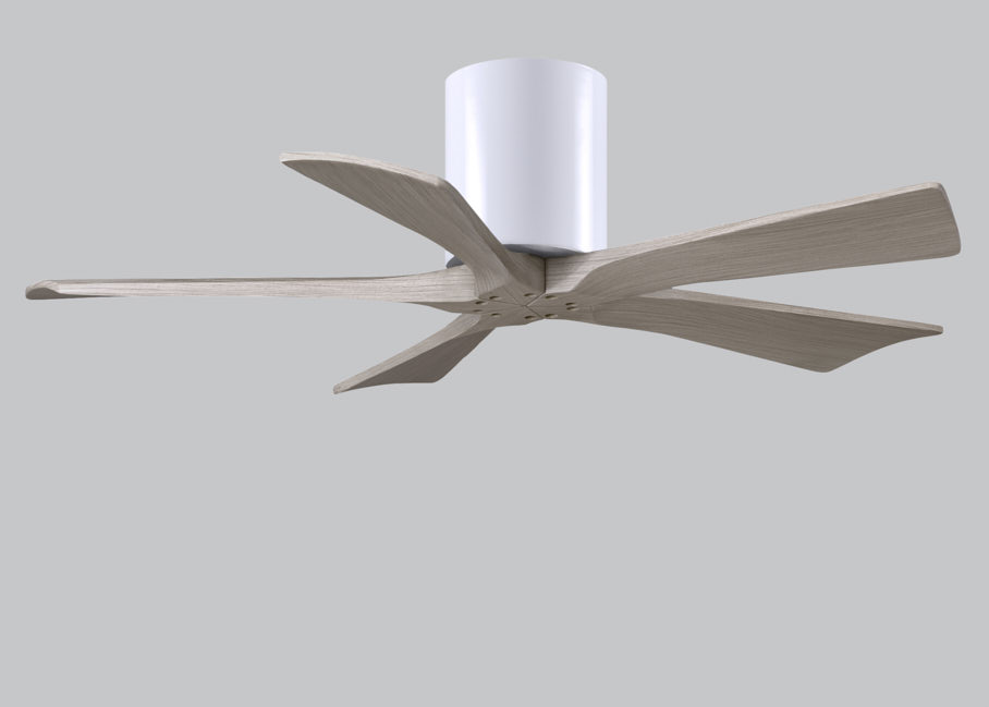 Irene-5H 6-speed ceiling fan in gloss white finish with 42