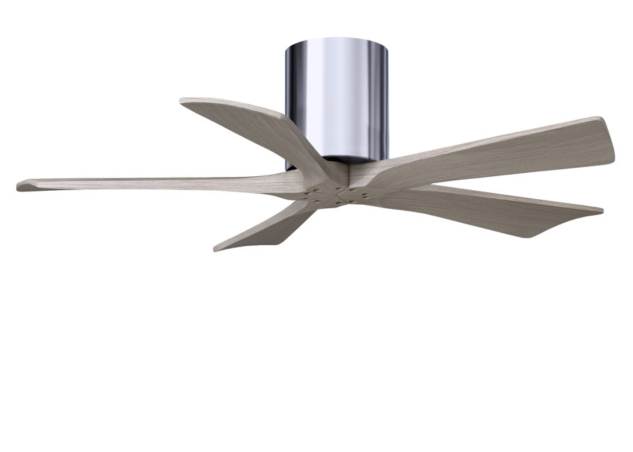 Irene-5H 6-speed ceiling fan in polished chrome finish with 42