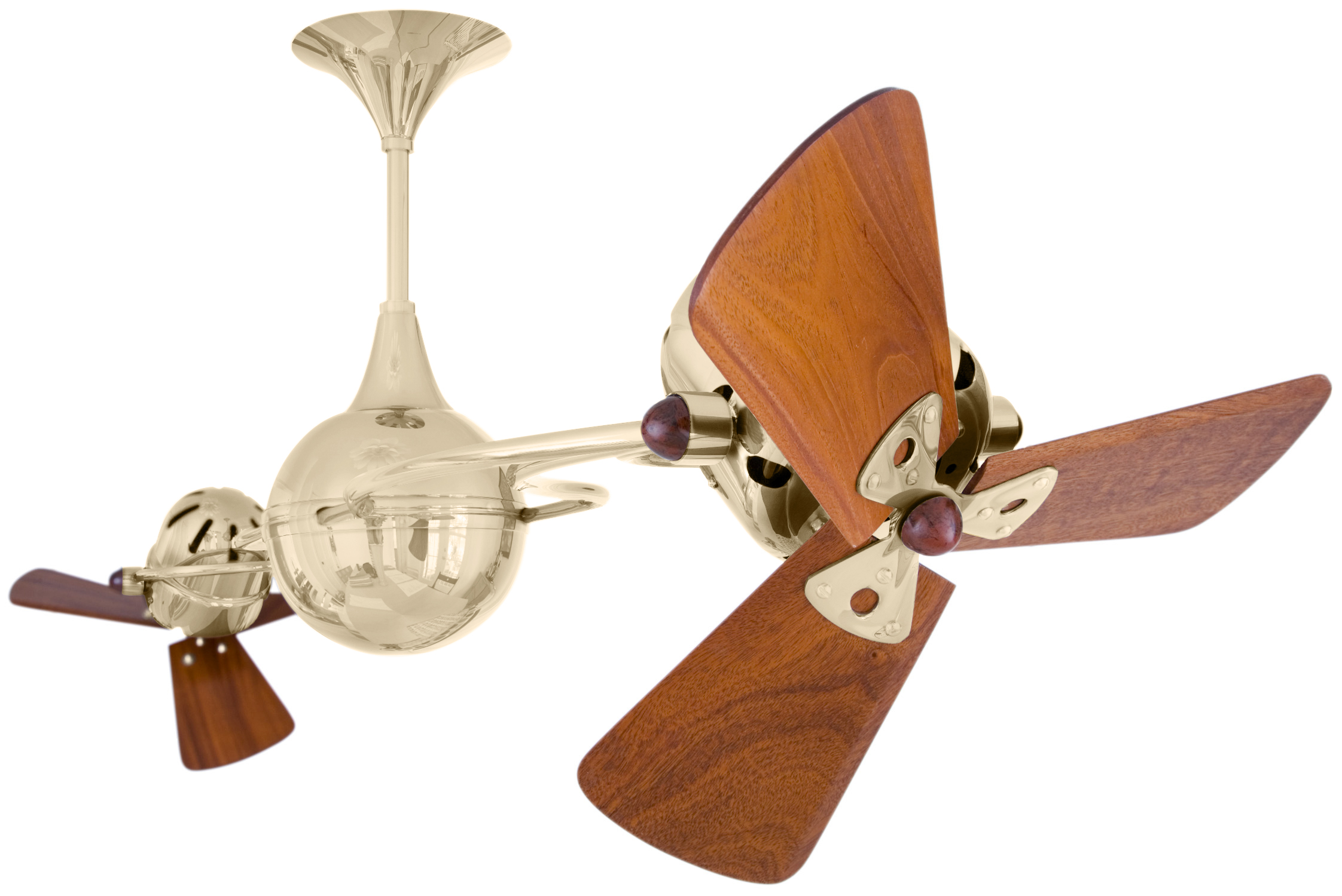 Italo Ventania in polished brass with wood blades