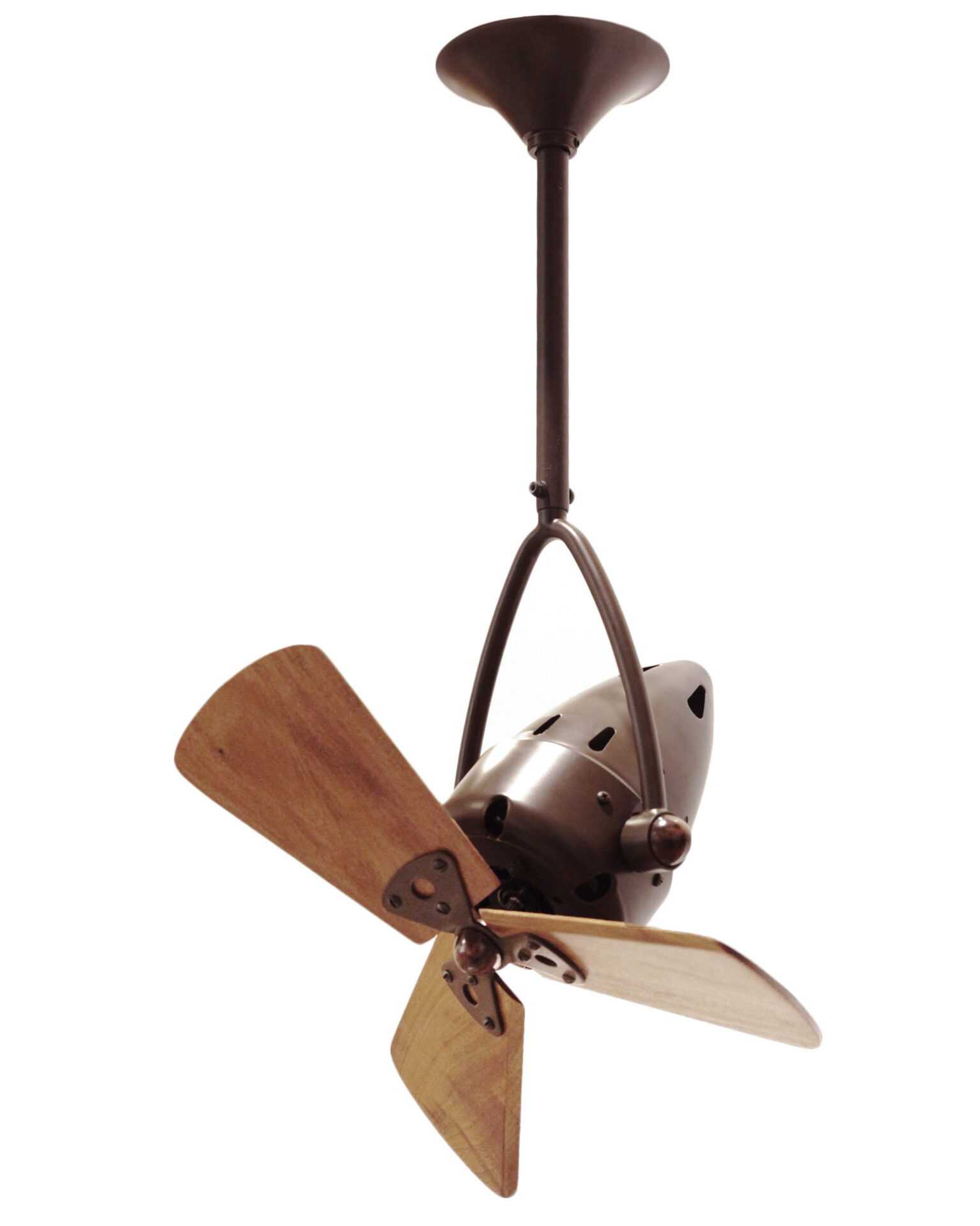 Jarold Direcional Ceiling Fan in Bronzette Finish with Mahogany Wood Blades