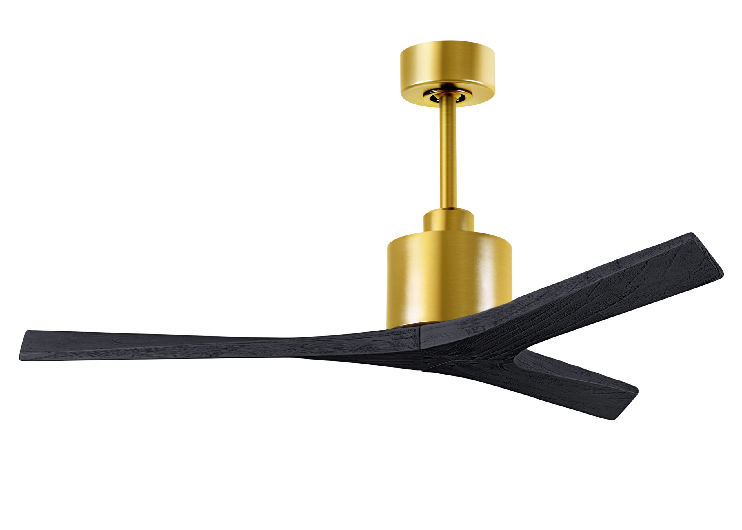 Mollywood Ceiling Fan in Brushed Brass with 52” Matte Black Blades