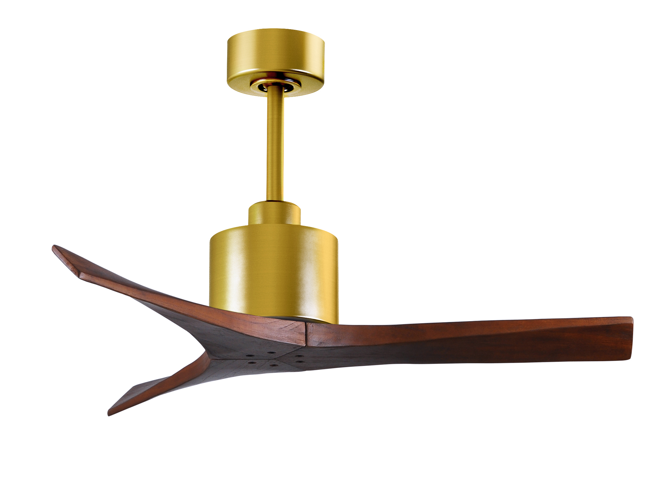 Mollywood Ceiling Fan in Brushed Brass with 42” Walnut Blades