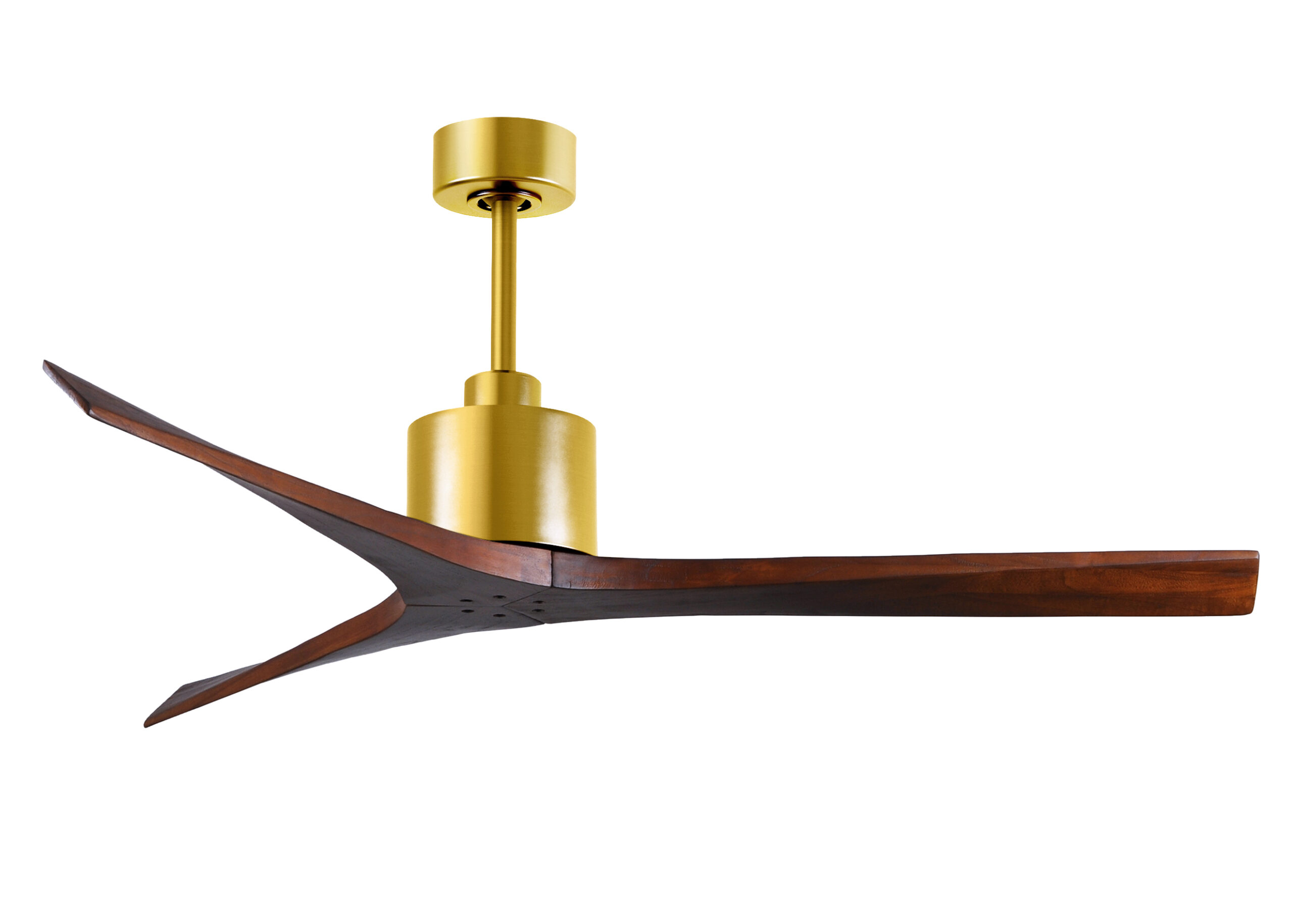 Mollywood Ceiling Fan in Brushed Brass with 60” Walnut Blades