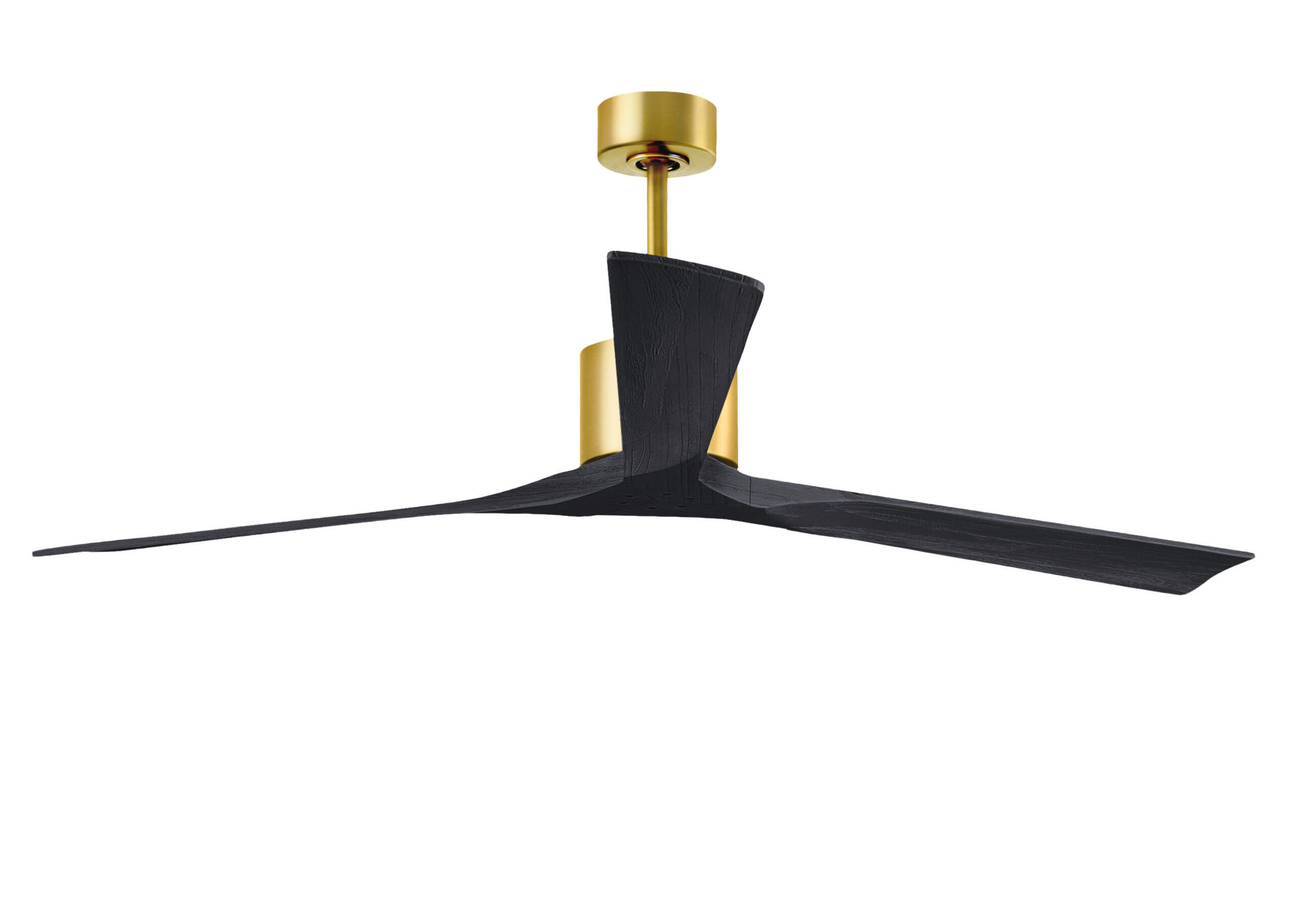 Nan XL Ceiling Fan in Brushed Brass with 72” Matte Black Blades