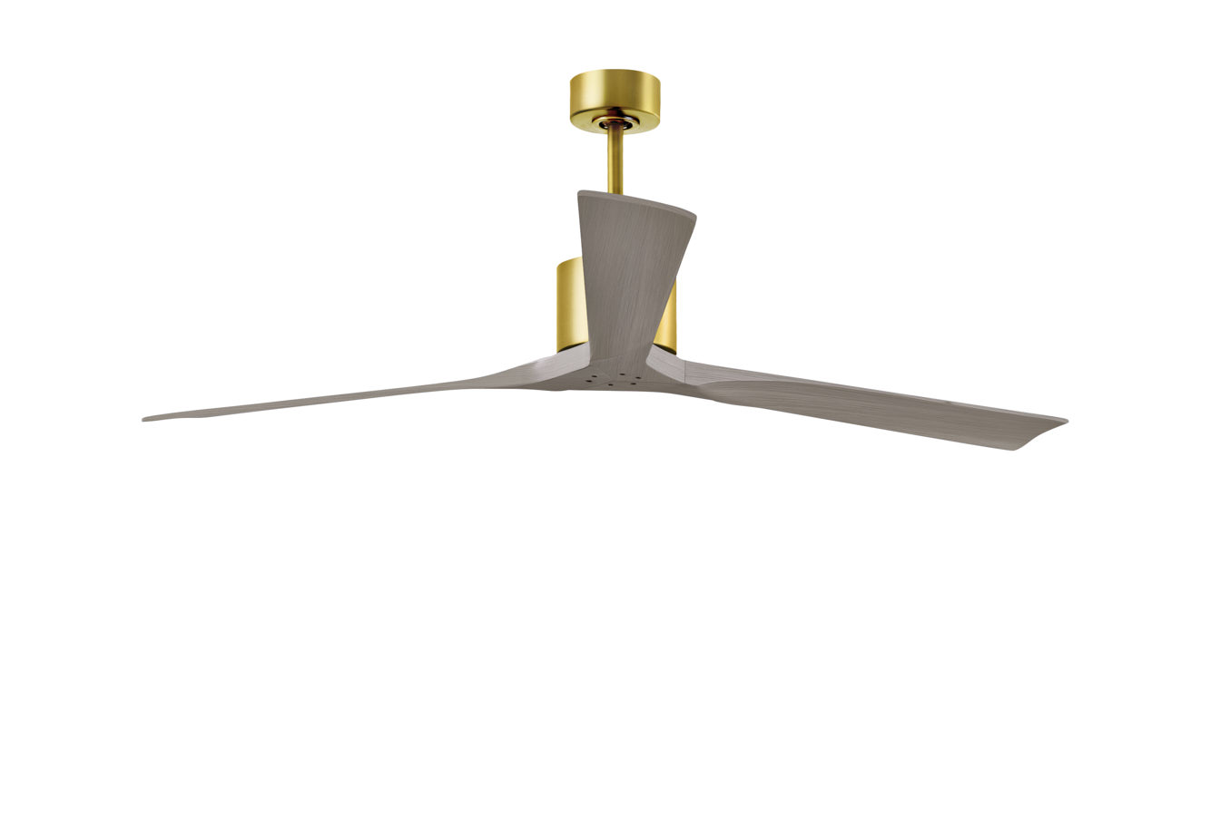 Nan XL ceiling fan in Brushed Brass with 72” Gray Ash blades